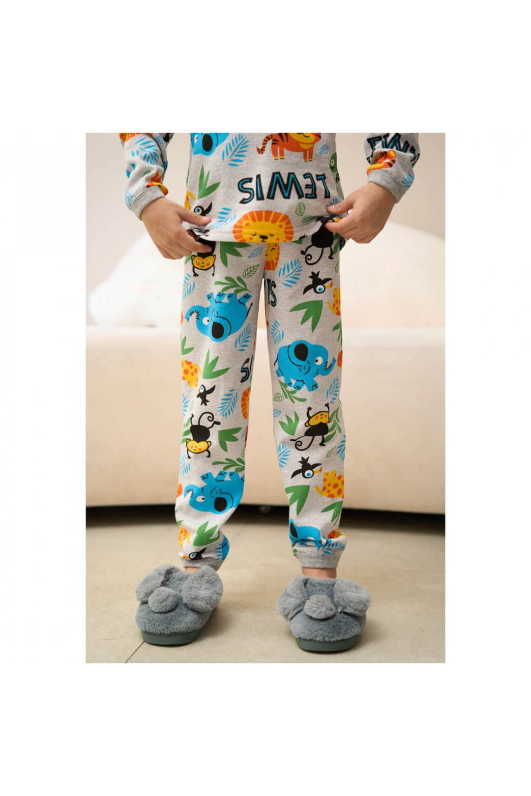 Піжама для хлопчика  Сафарі сірий начіс (футер)