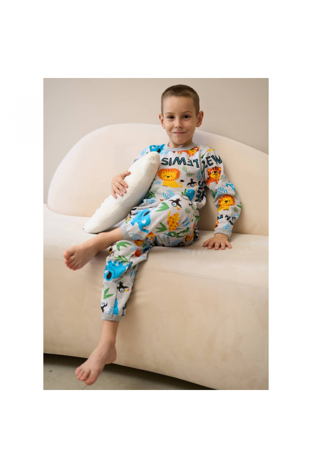 Піжама для хлопчика  Сафарі сірий начіс (футер)