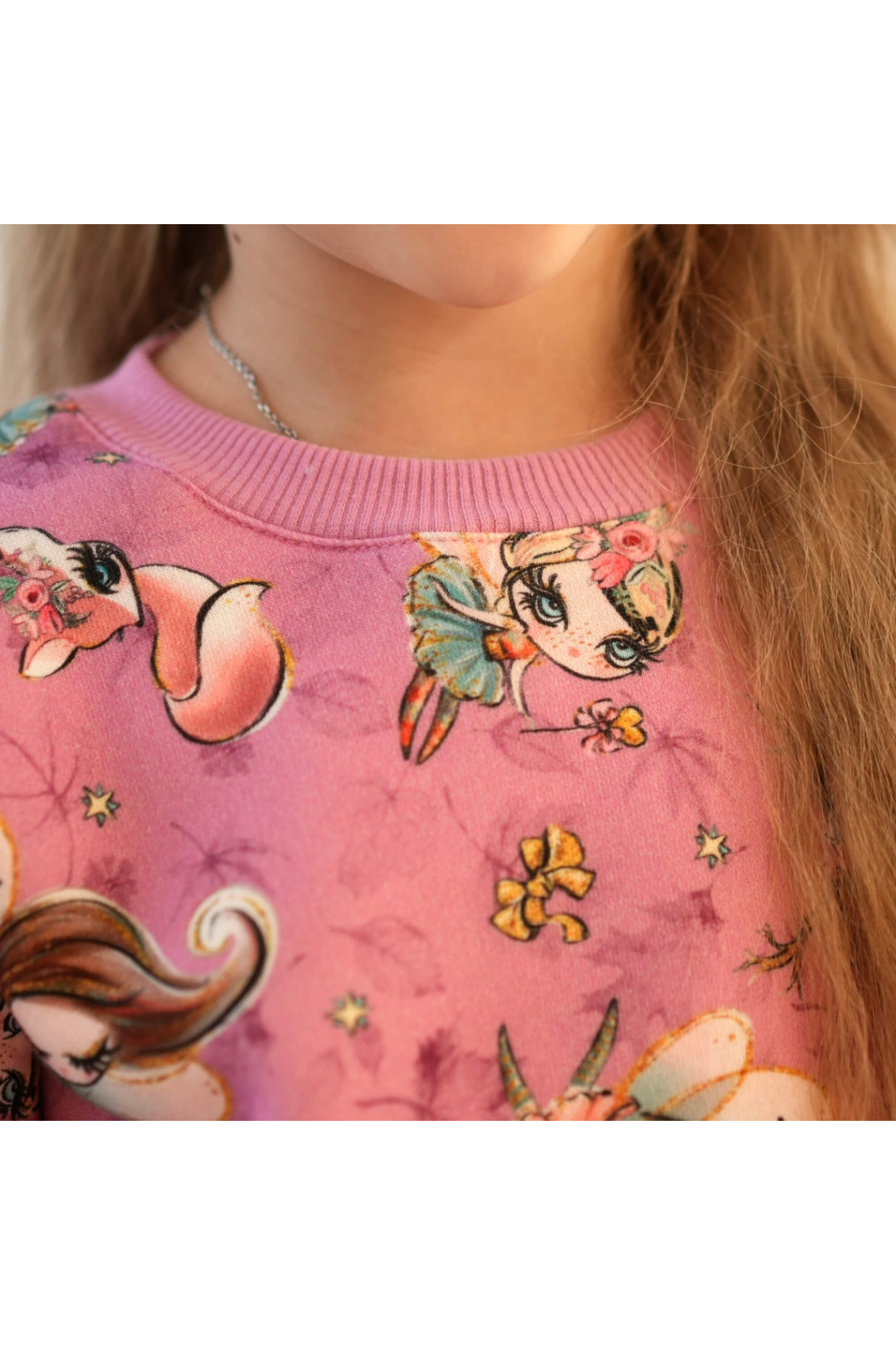 Джемпер теплий для дівчинки Мавки рожевий тринитка на флісі