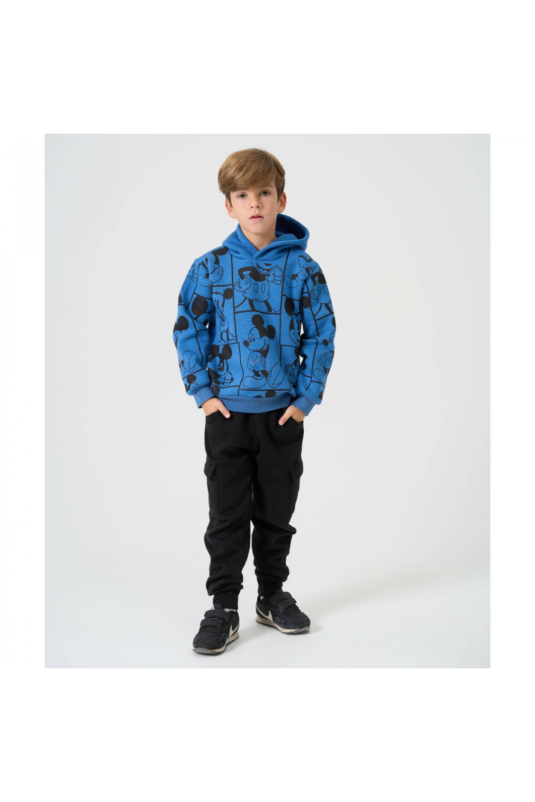 Худі для хлопчика синій тринитка на флісі