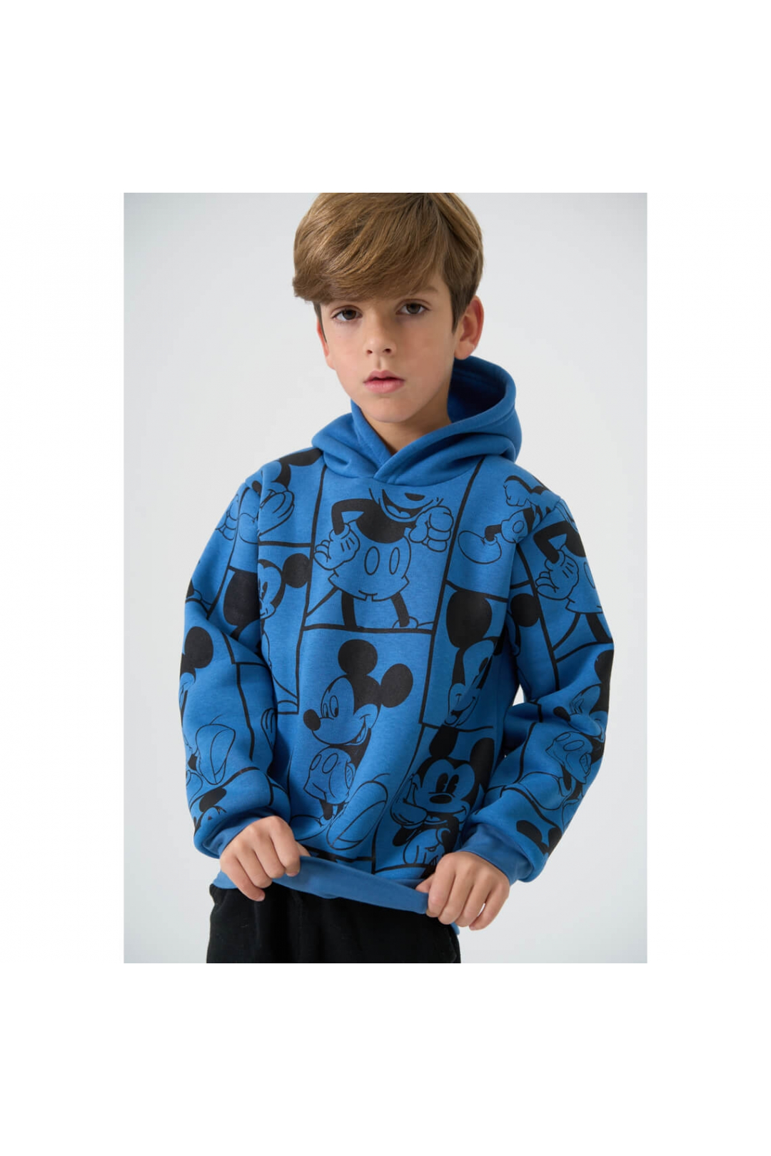 Худі для хлопчика синій тринитка на флісі