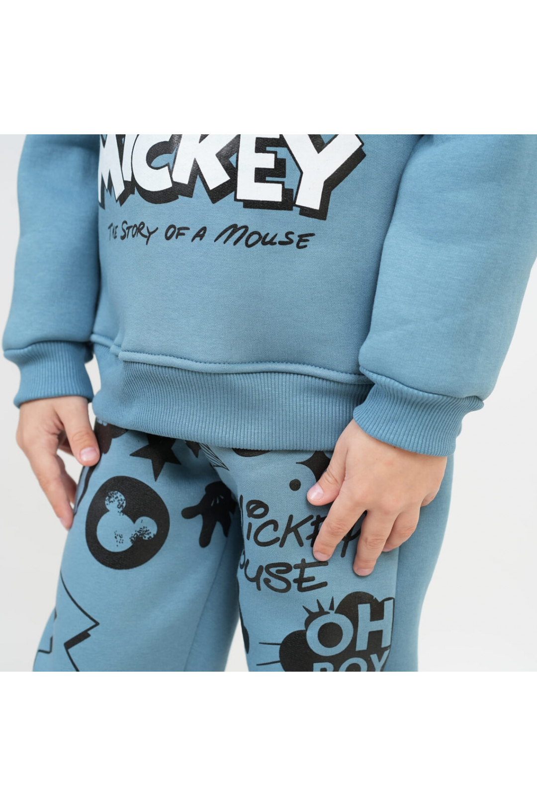 Костюм для хлопчика бірюза тринитка на флісі