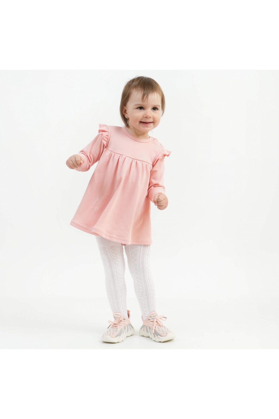 Боді-сукня ясельна персик інтерлок