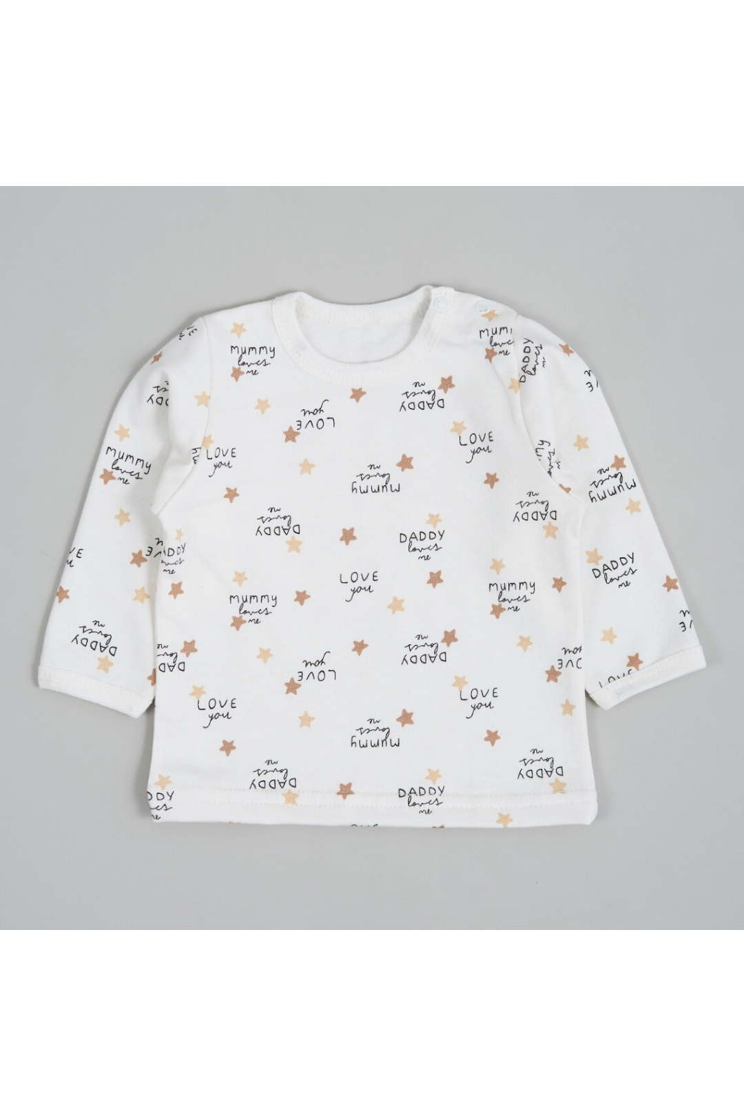 Джемпер ясельний з застібкою по плечу "Тато кохає мене" молочний начіс (футер)