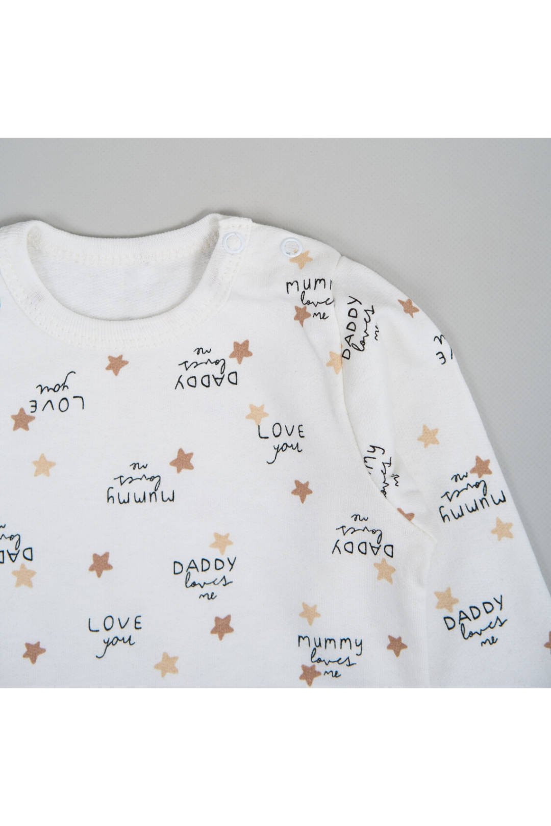 Джемпер ясельний з застібкою по плечу "Тато кохає мене" молочний начіс (футер)