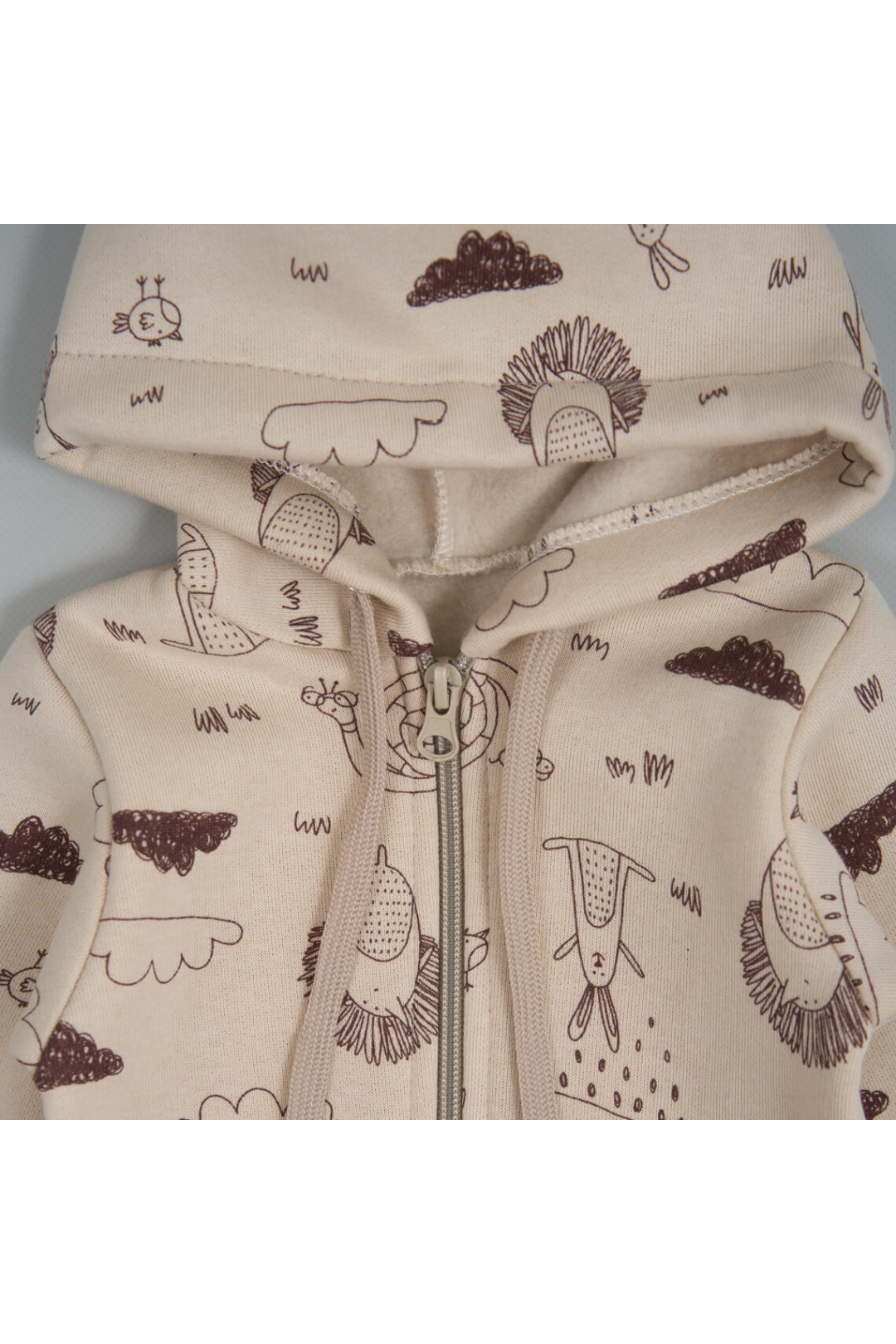 Комбінезон для малят  Лісові Звірята молочний тринитка на флісі