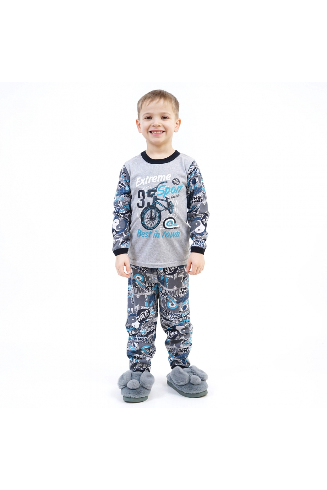 Піжама для хлопчика графіт кулір