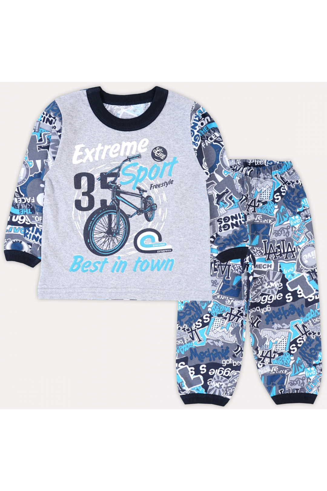 Піжама для хлопчика графіт кулір