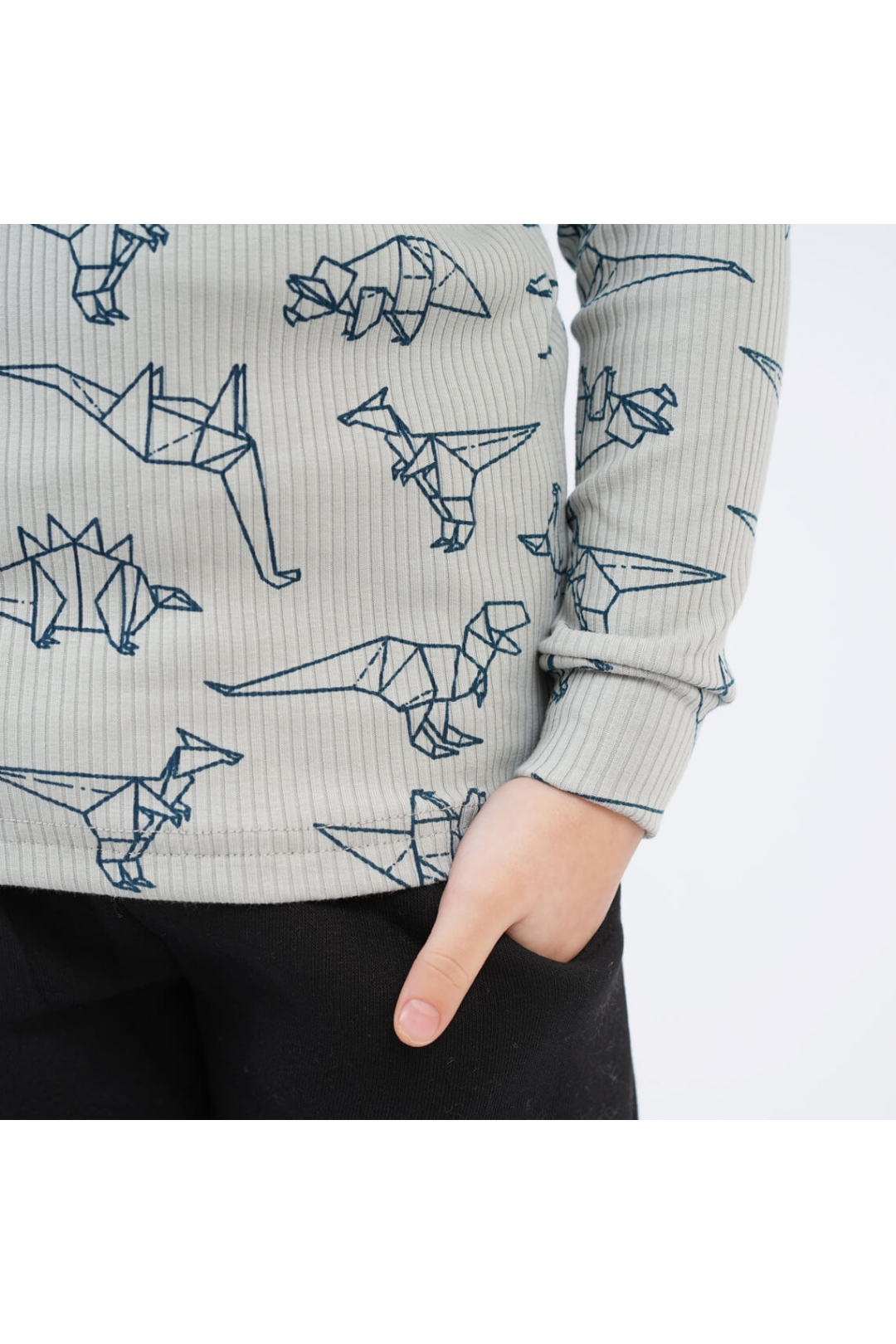 Гольф для хлопчика Діно сірий рубчик преміум