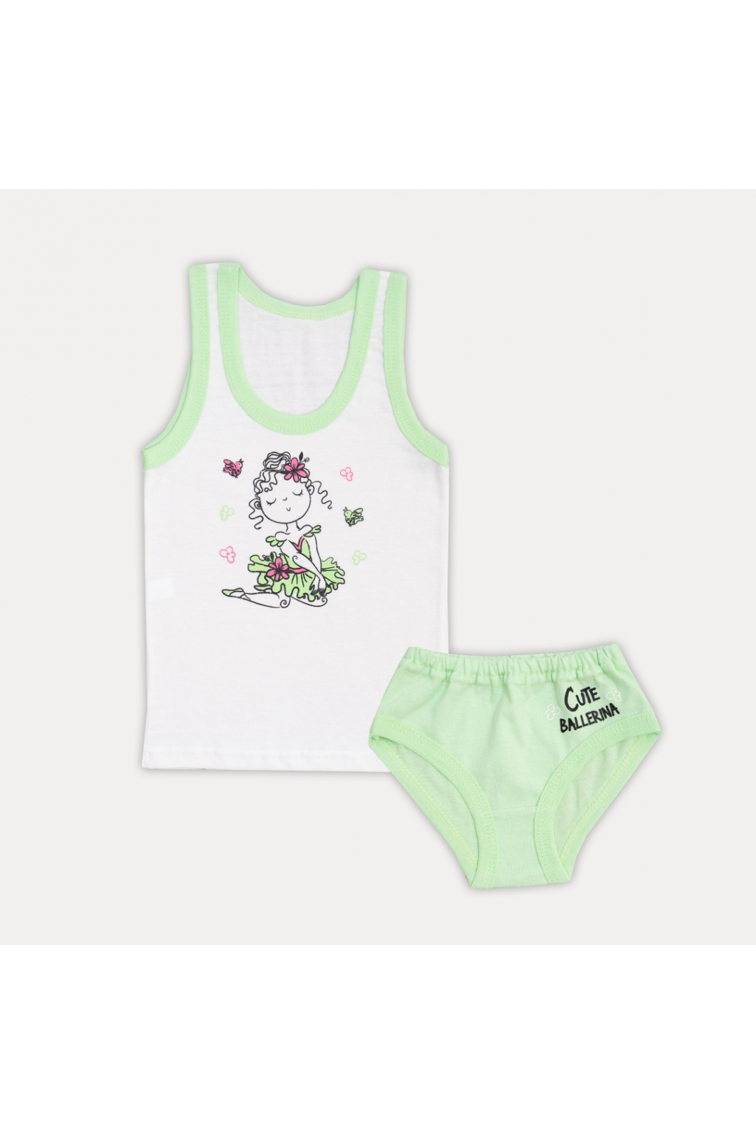 Комплект білизни  для дівчинки Балерина салатовий кулір