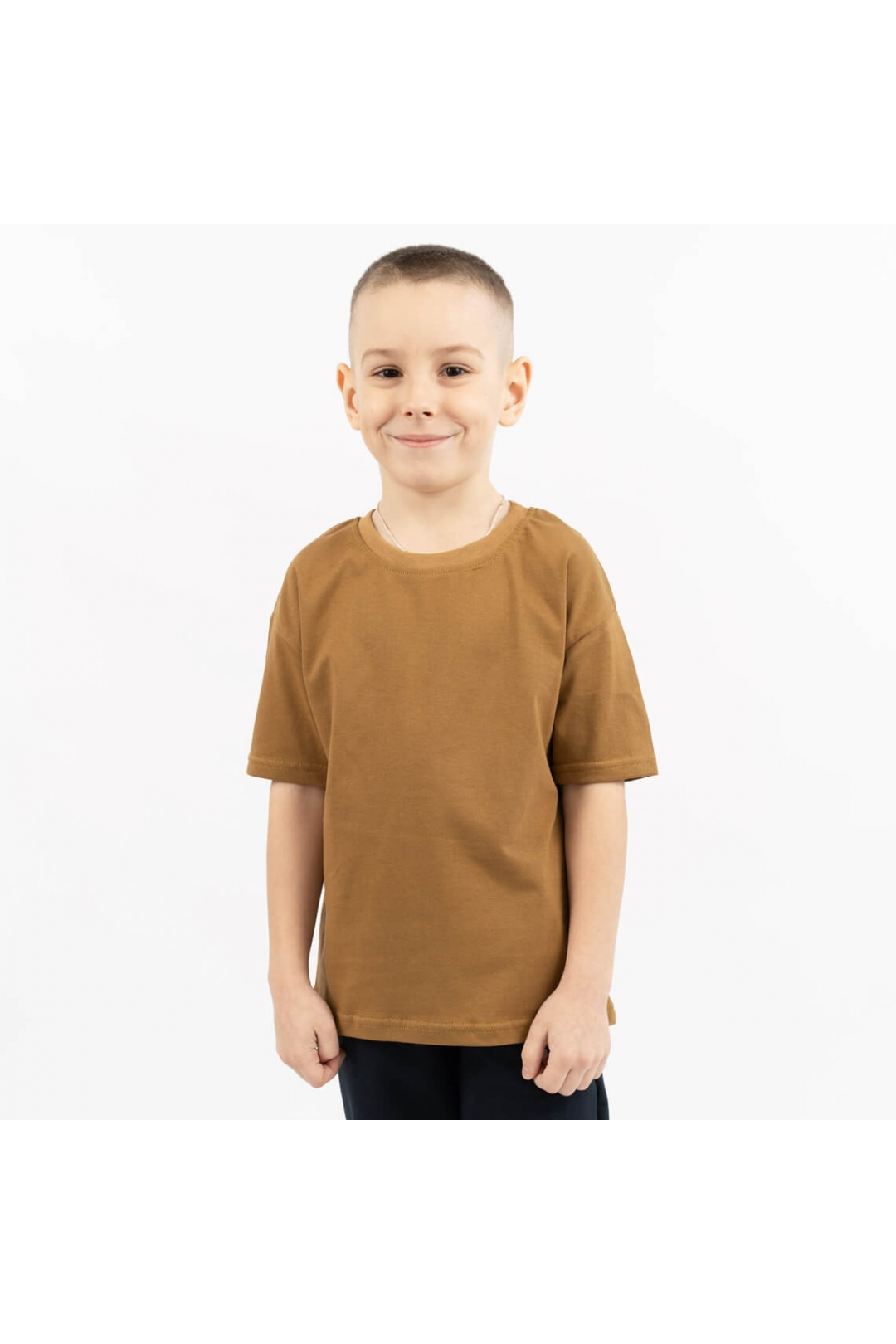 Футболка для хлопчика оверсайз гірчичний кулір