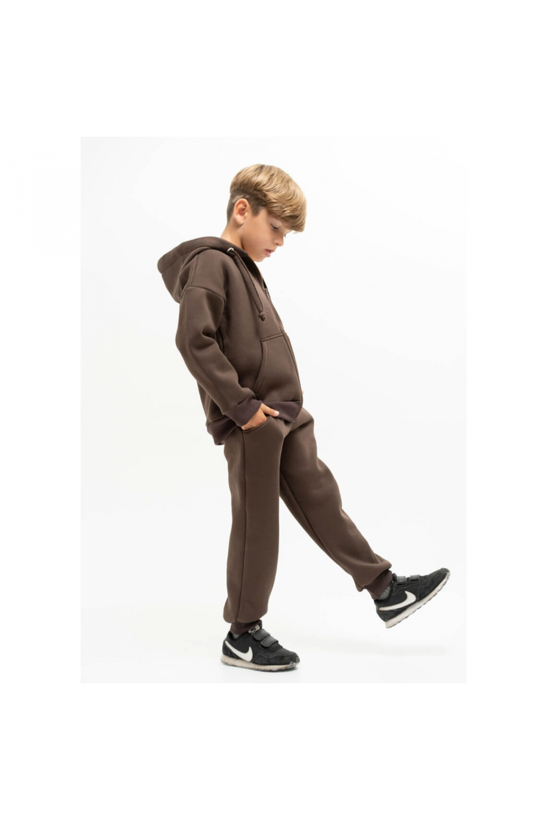 Костюм для  хлопчика шоколад тринитка на флісі