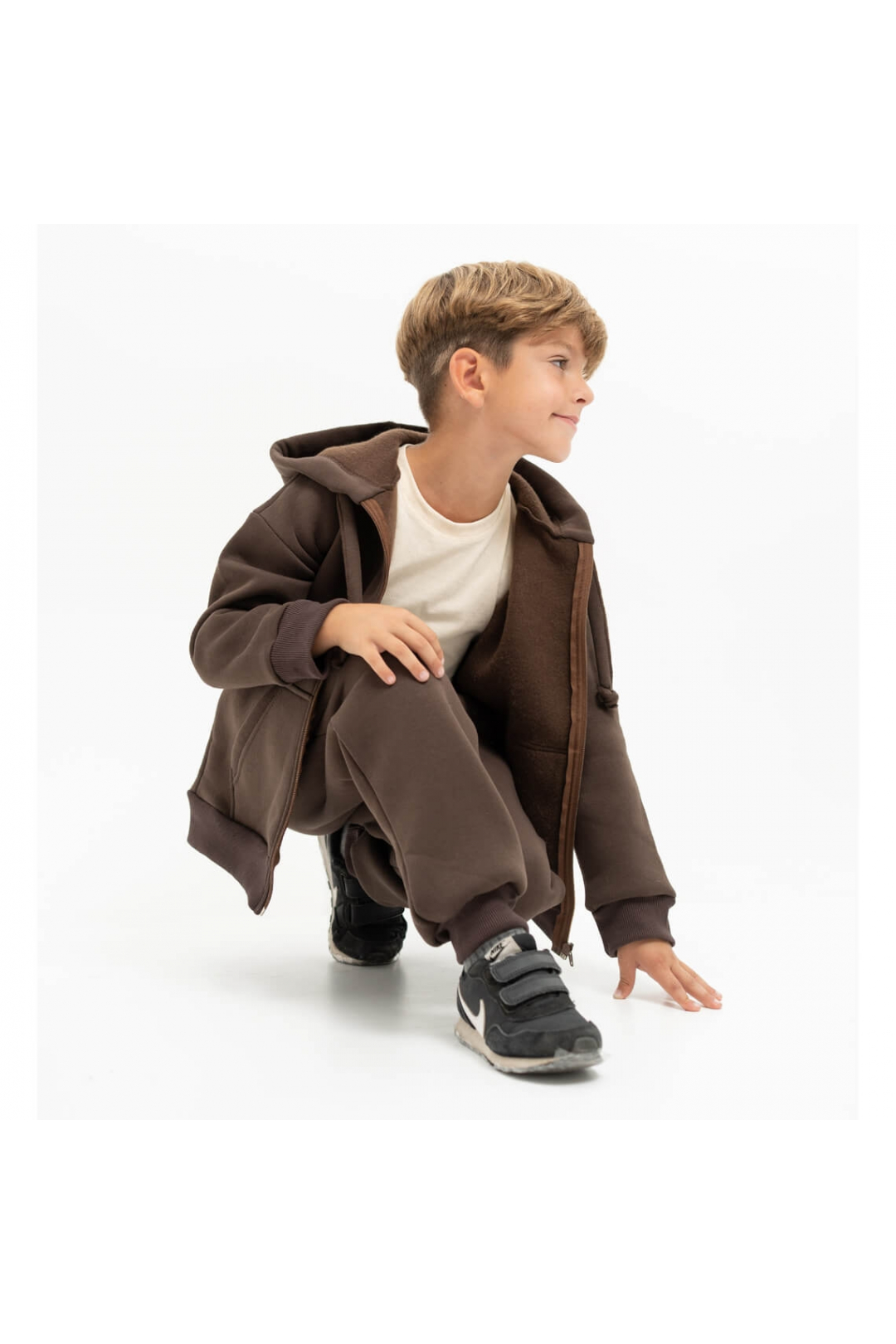 Костюм для  хлопчика шоколад тринитка на флісі