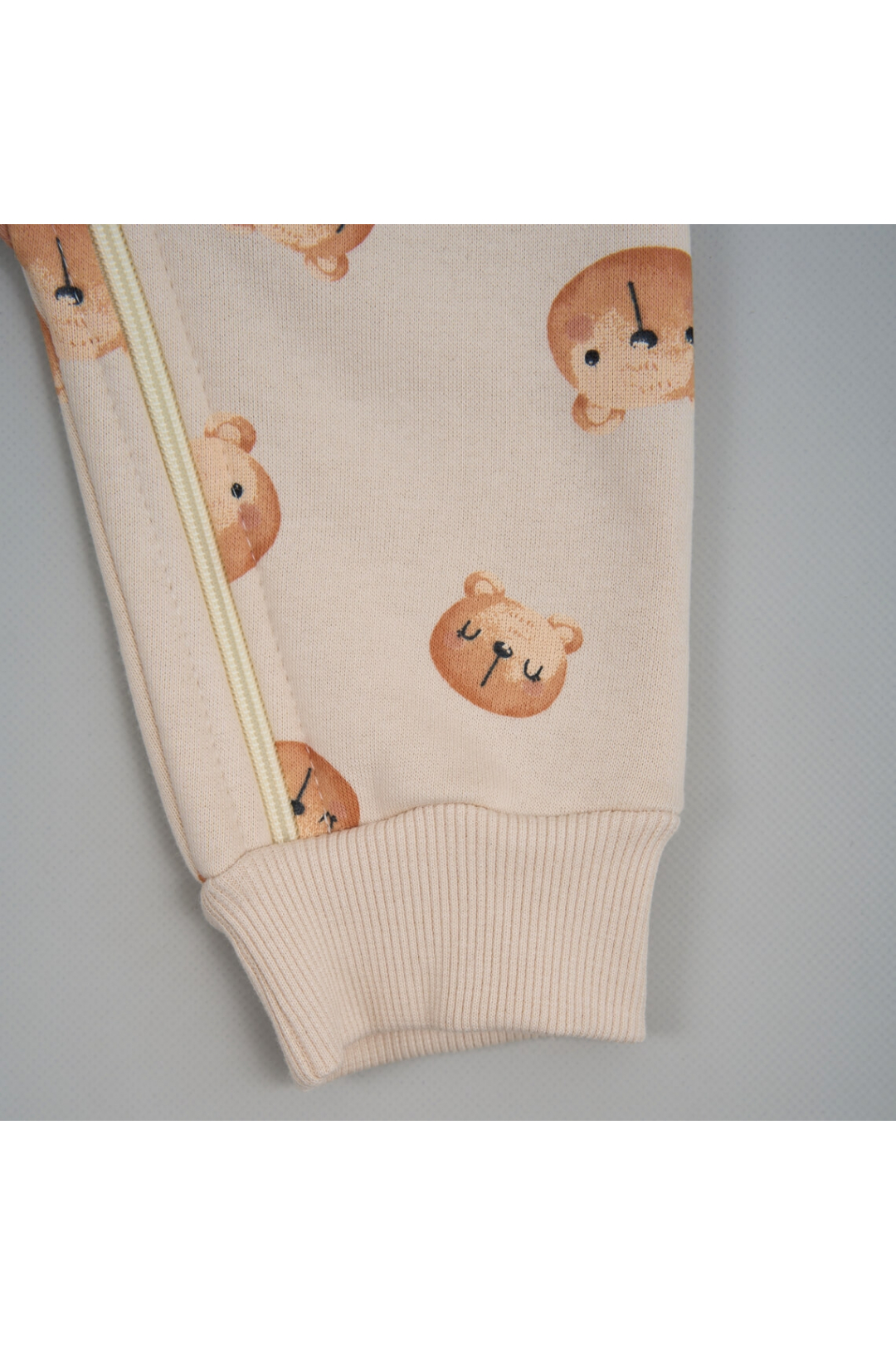 Комбінезони для новонародженних Ведмедики молочний тринитка на флісі