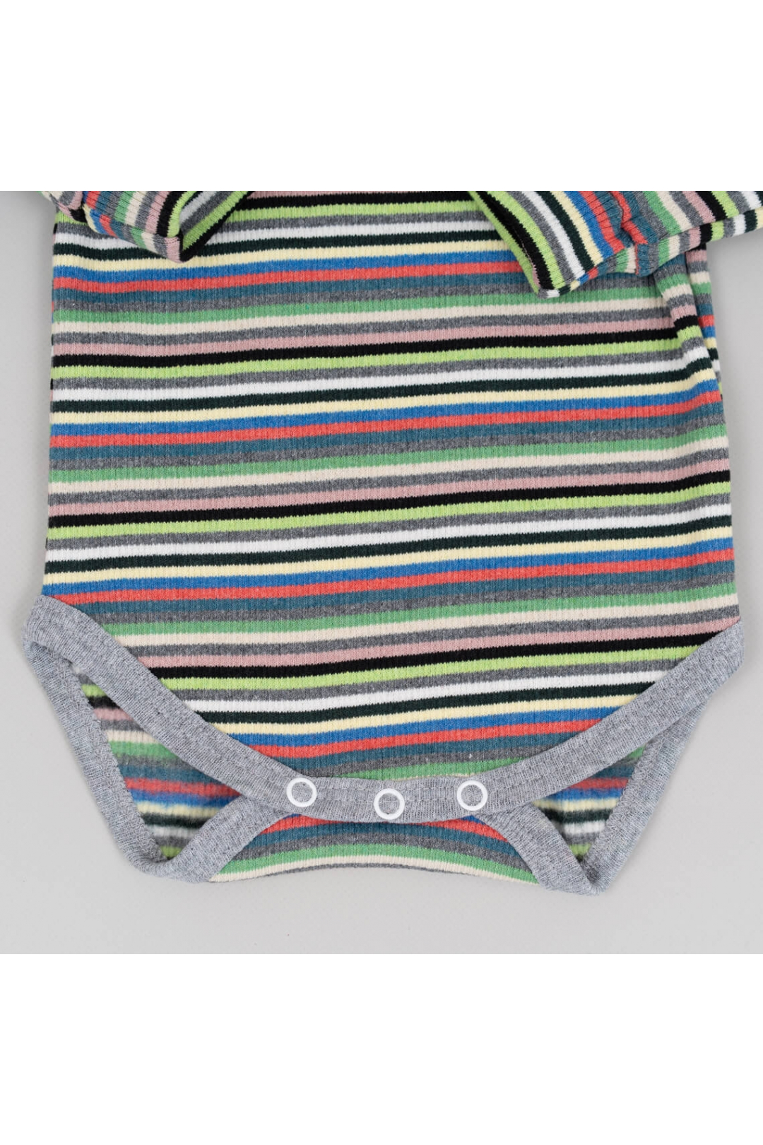 Боді теплий в полоску салатовий рубчик з начісом