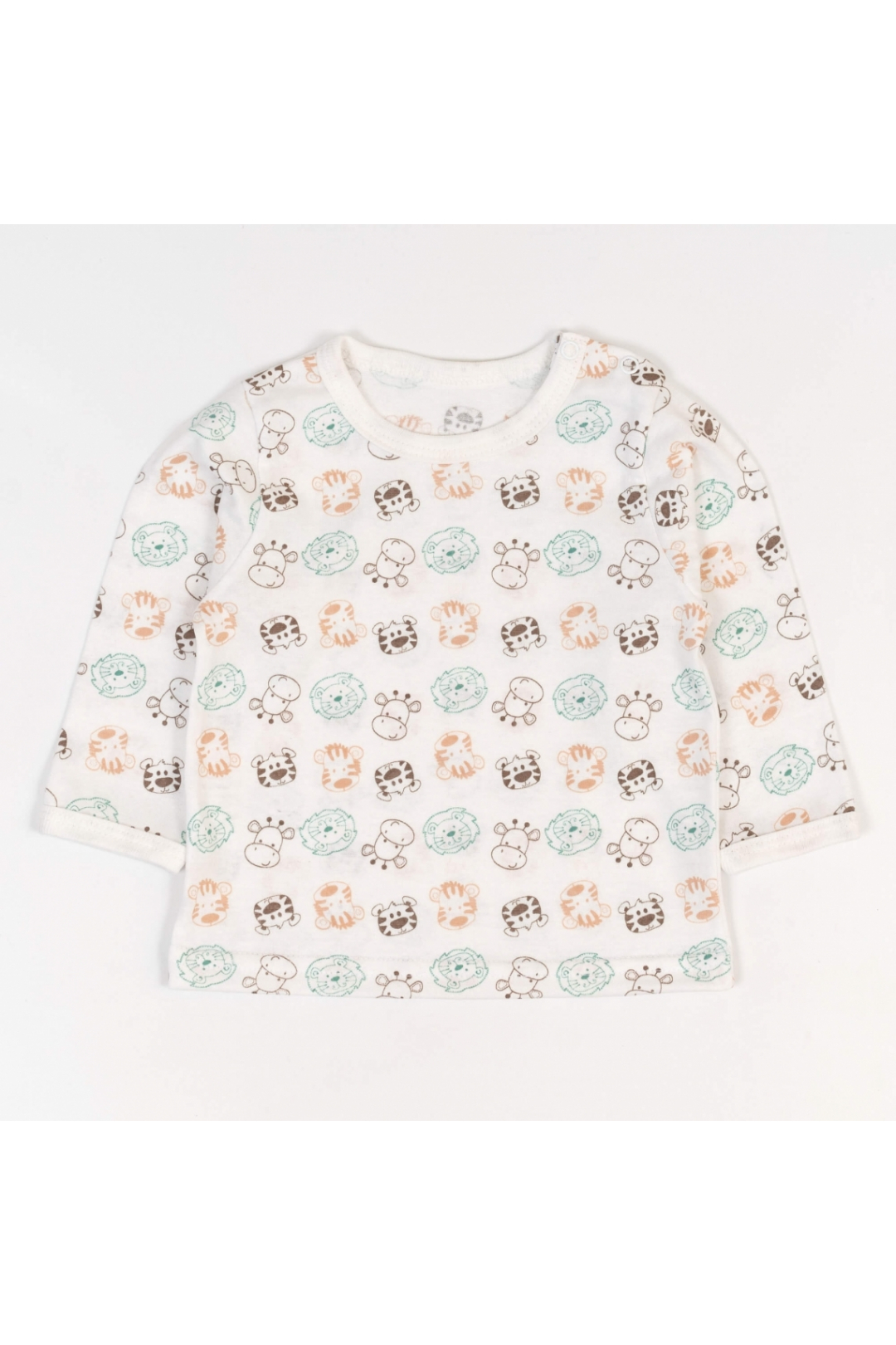 Футболка ясельна з довгим рукавом Звірята молочний кулір
