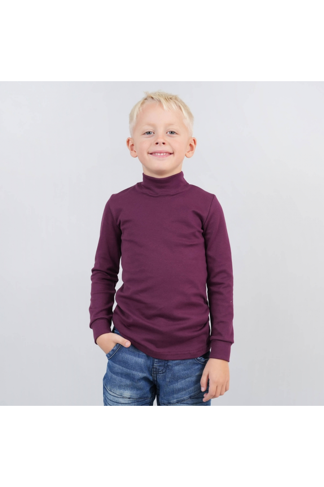 Гольф  для хлопчика сливовий стрейч