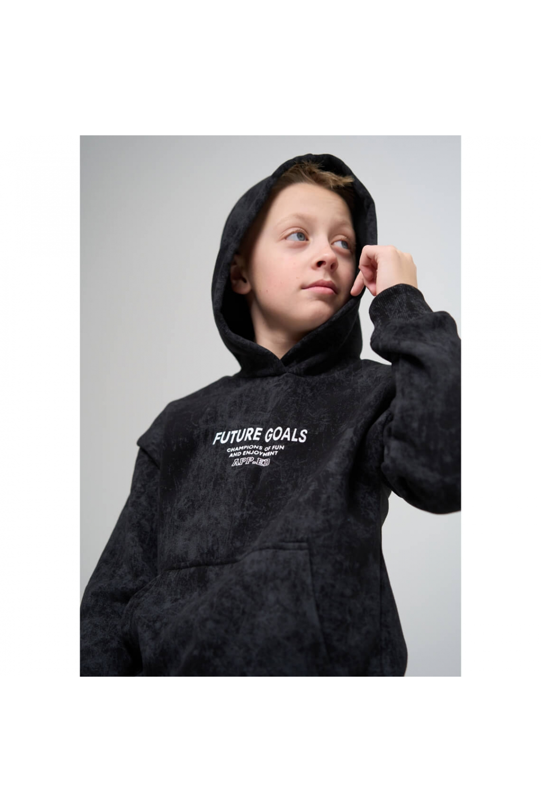 Костюм підлітковий чорний тринитка на флісі