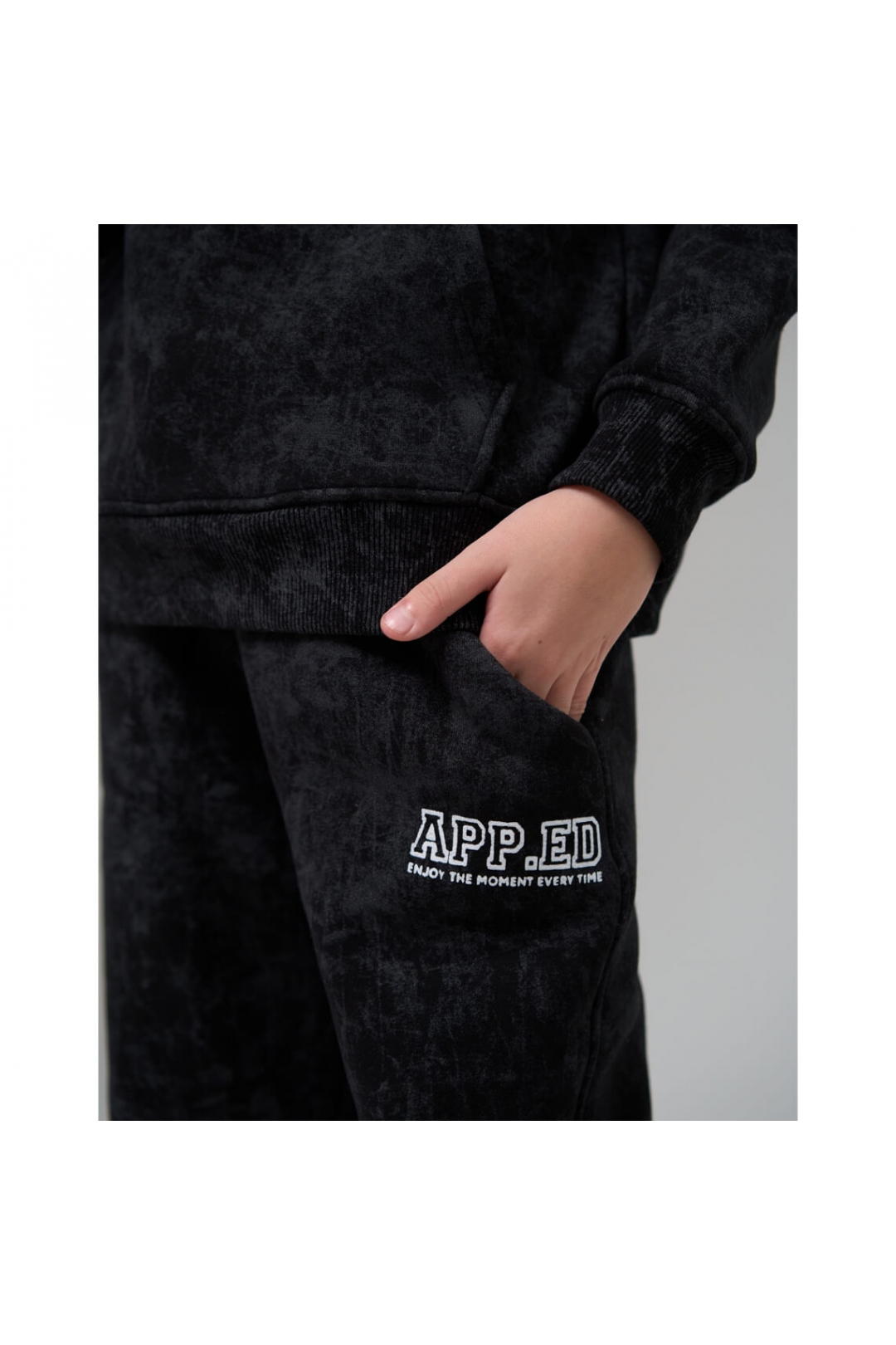 Костюм підлітковий чорний тринитка на флісі