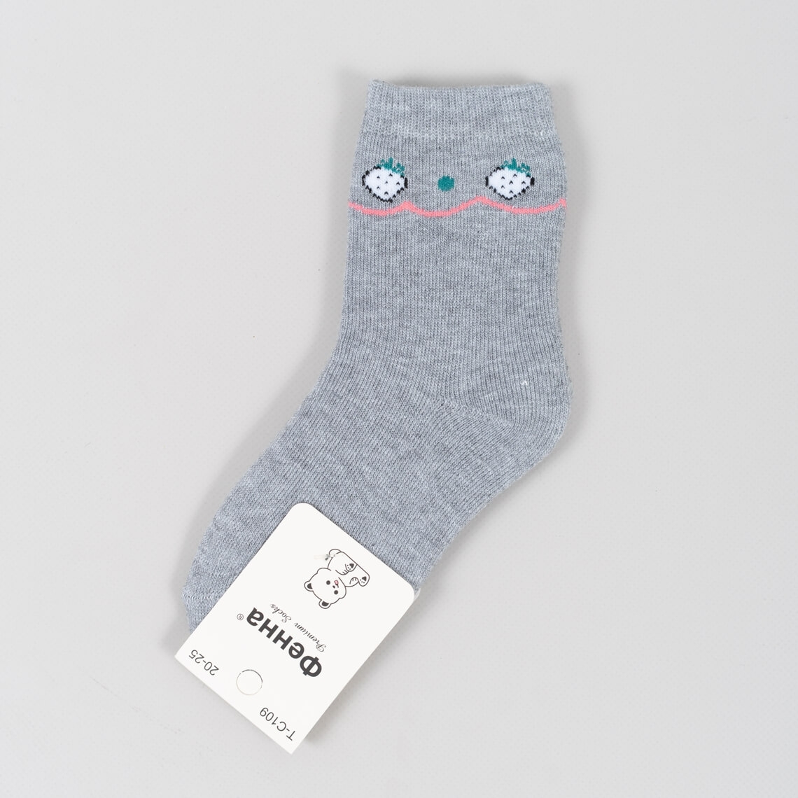 Шкарпетки для дівчинки сірий махра