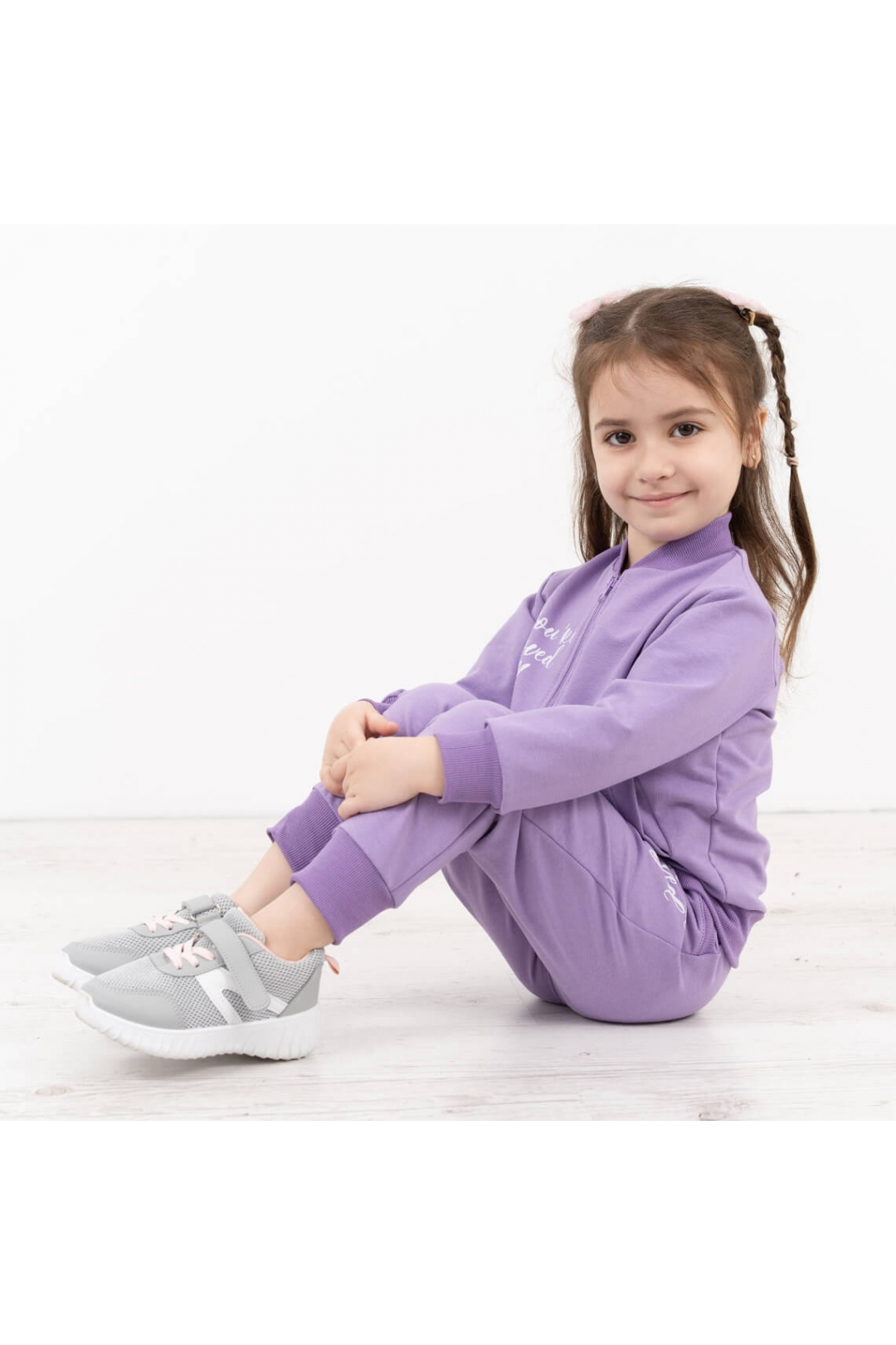 Костюм для дівчинки темно-бузковий двонитка