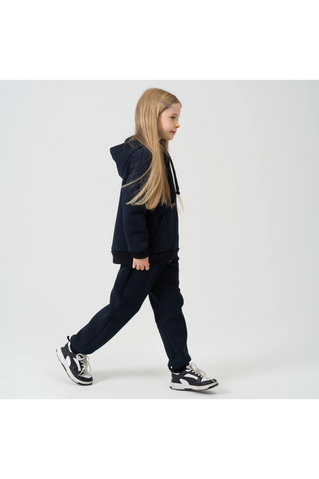 Костюм для дівчинки темно-синій тринитка на флісі