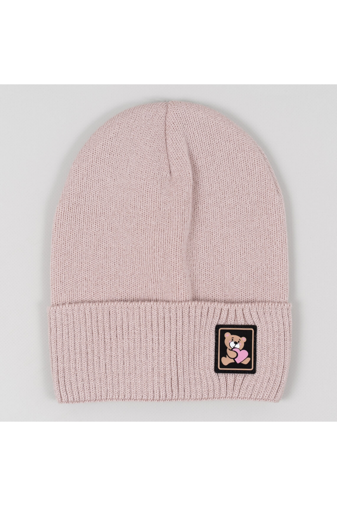 Шапка для дівчинки пудра в'язка