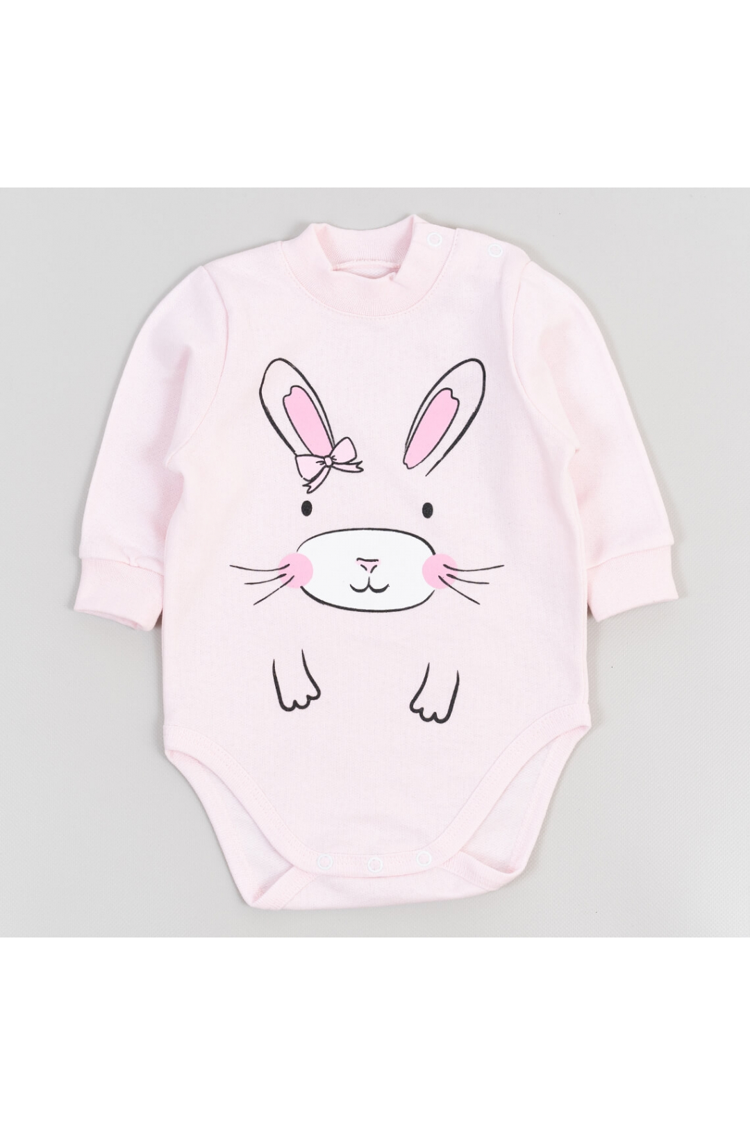 Боді  для малят Зайка рожевий начіс(футер)