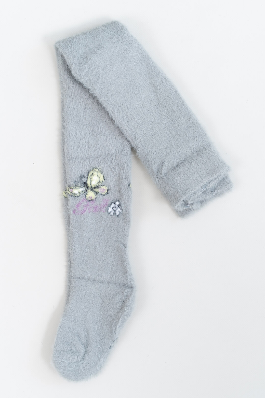 Колготки для дівчинки пухнасті сірий в'язка