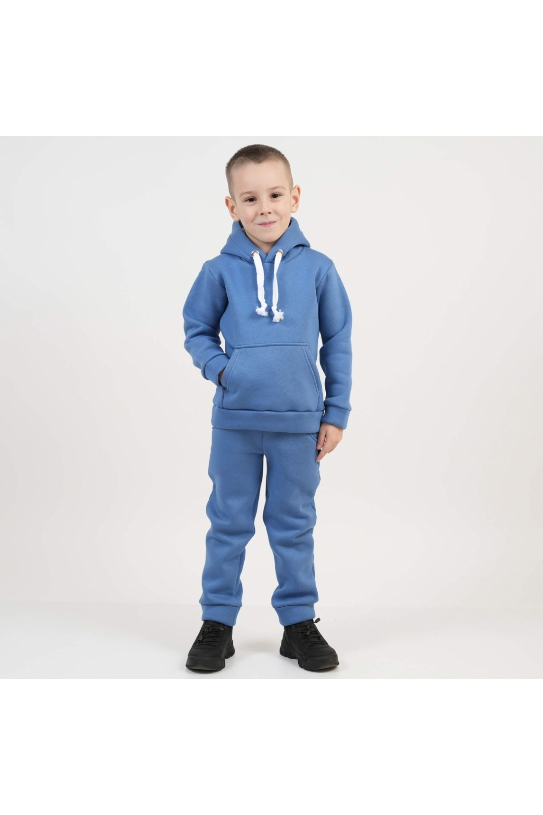 Костюм дитячий теплий блакитний тринитка на флісі