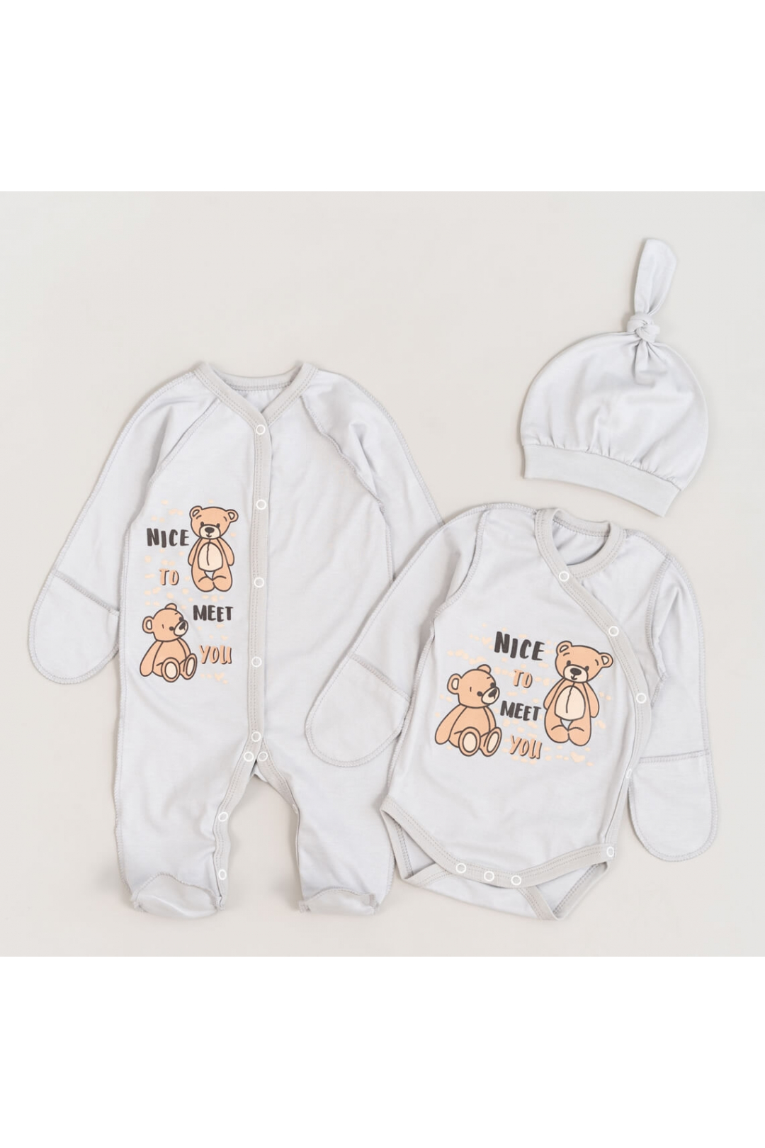 Комплект для новонароджених світло-сірий кулір