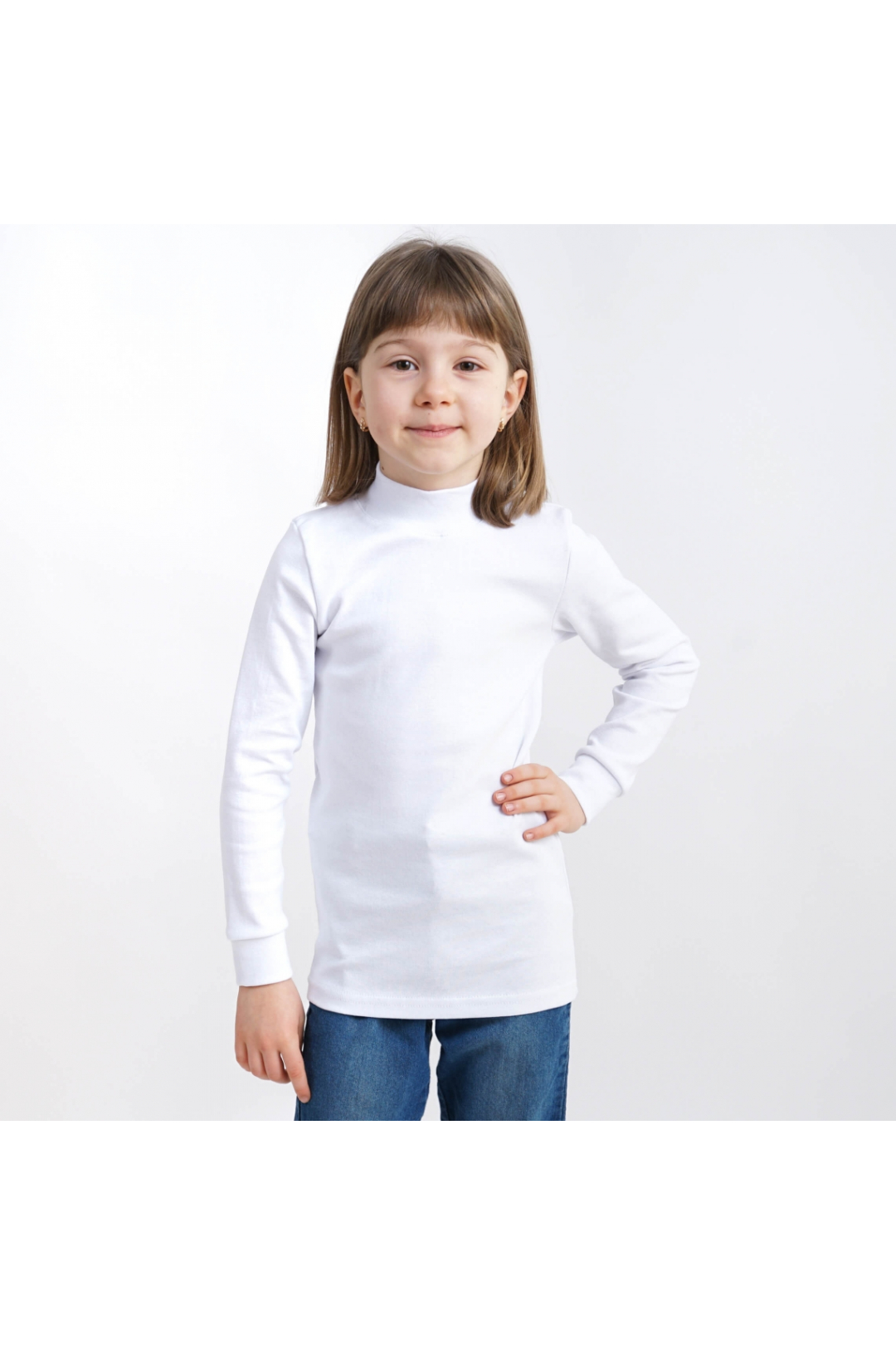 Гольф  для дівчинки білий стретч