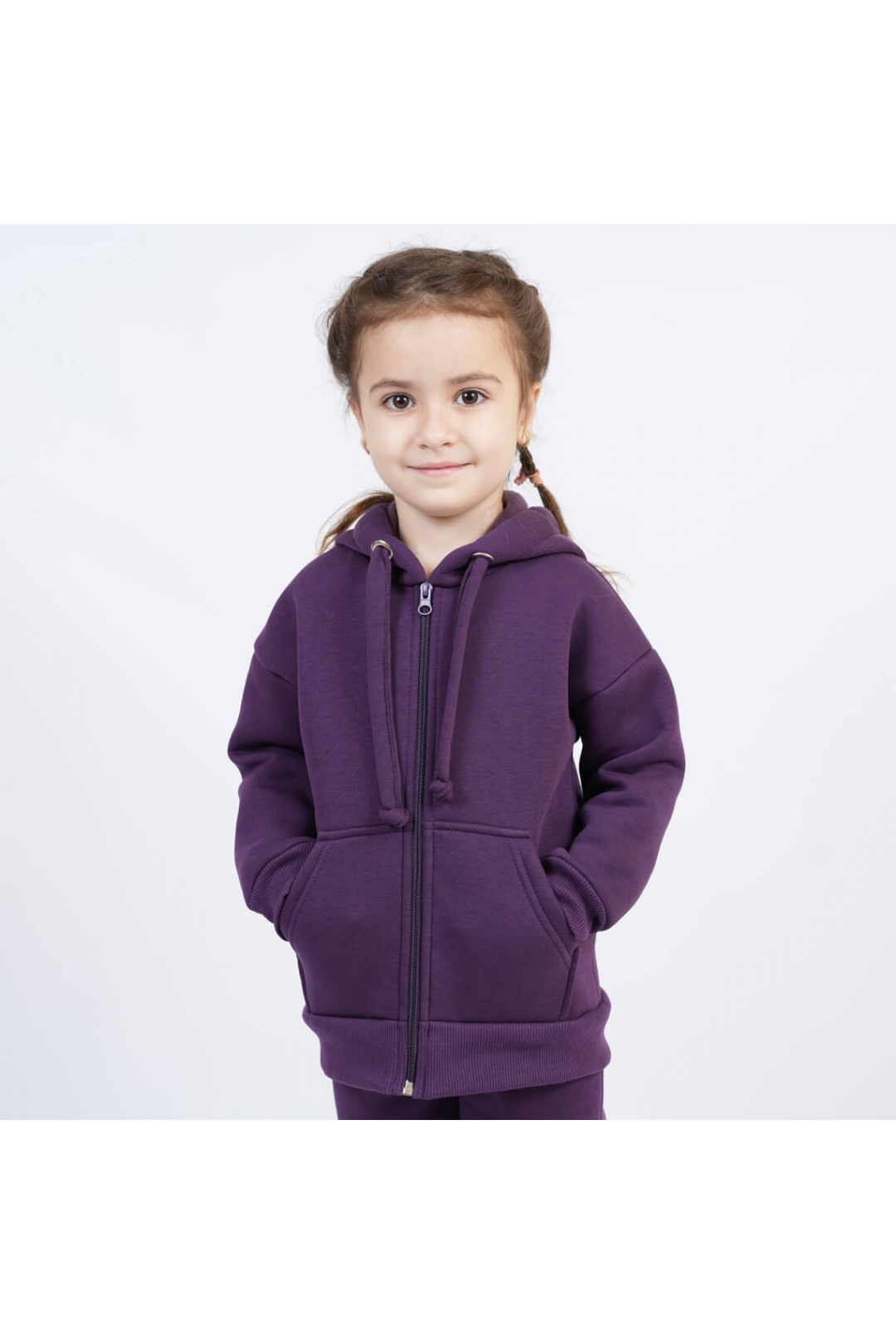 Костюм теплий  для дівчинки фіолетовий тринитка на флісі