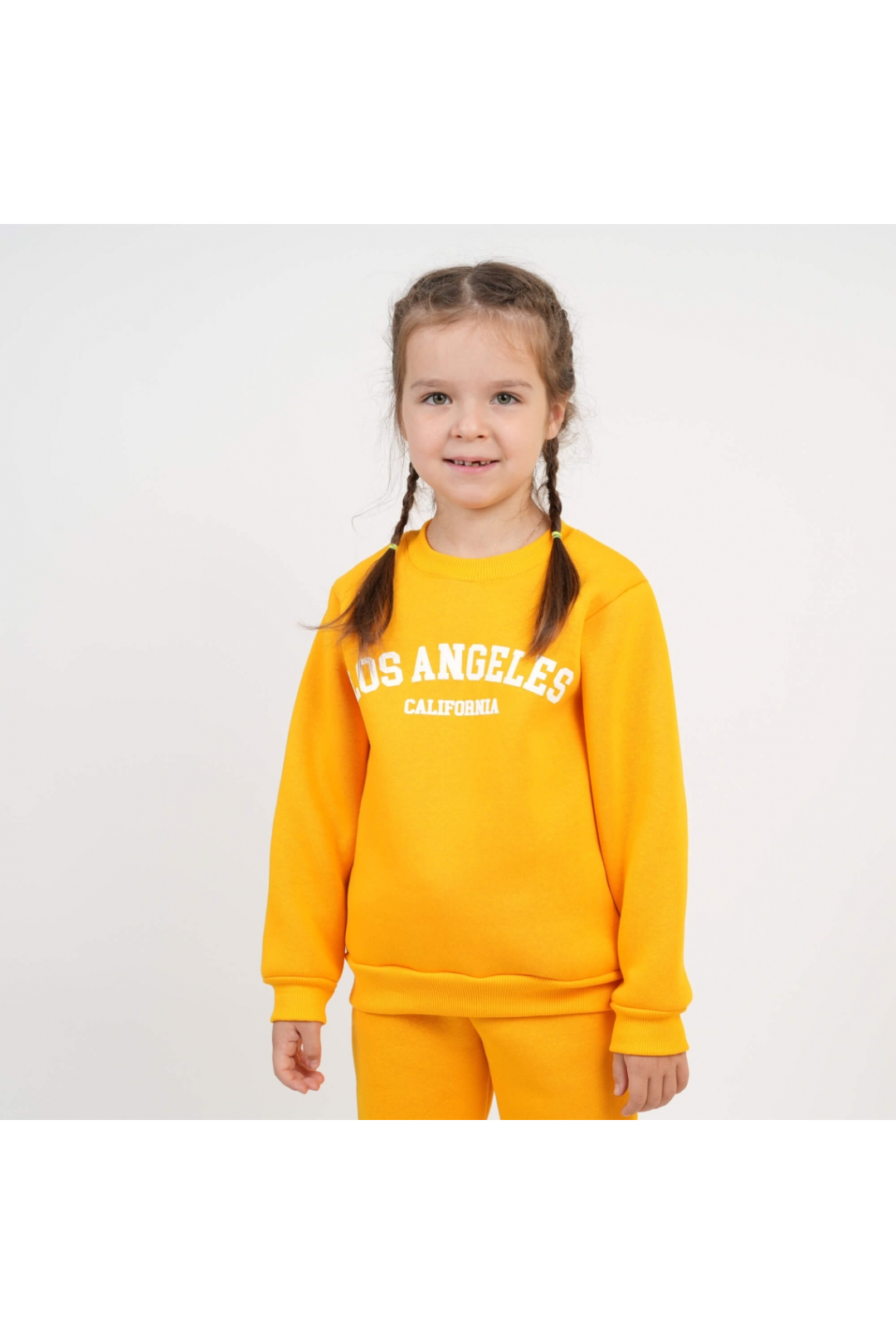 Костюм теплий для дівчинки жовтий тринитка на флісі