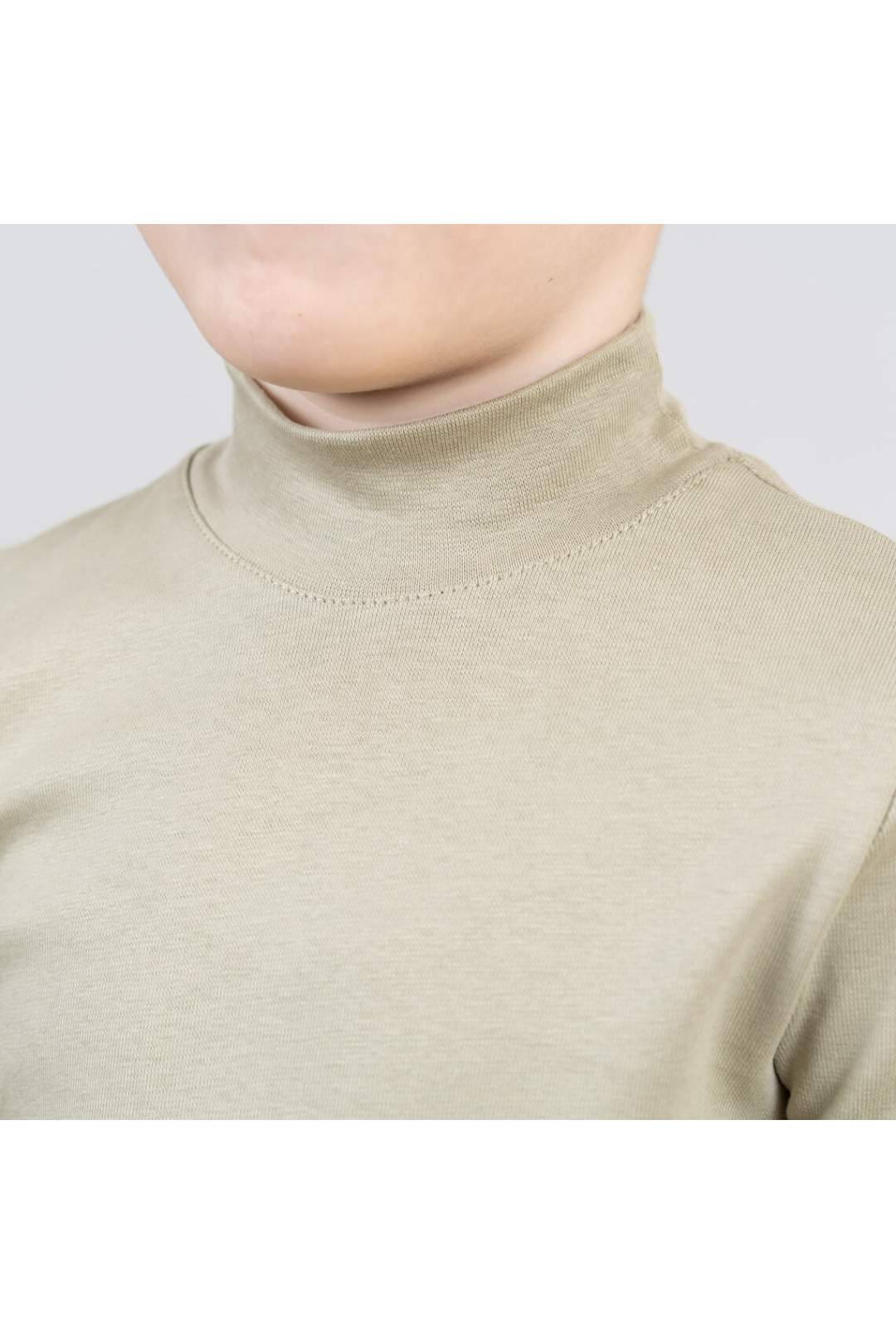 Гольф дитячий олива щільний рубчик з начісом