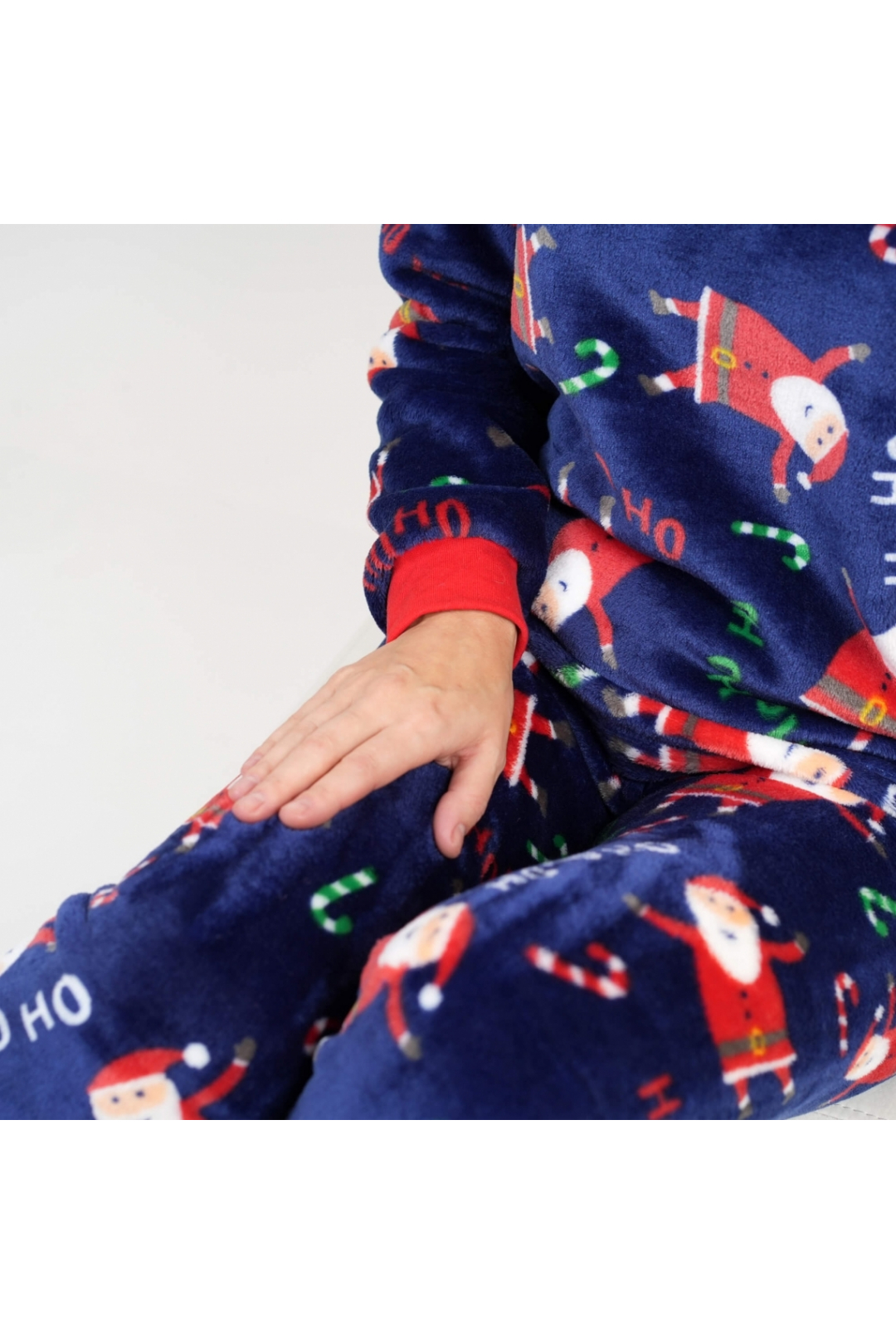 Піжама тепла жіноча  Санти синій велсофт