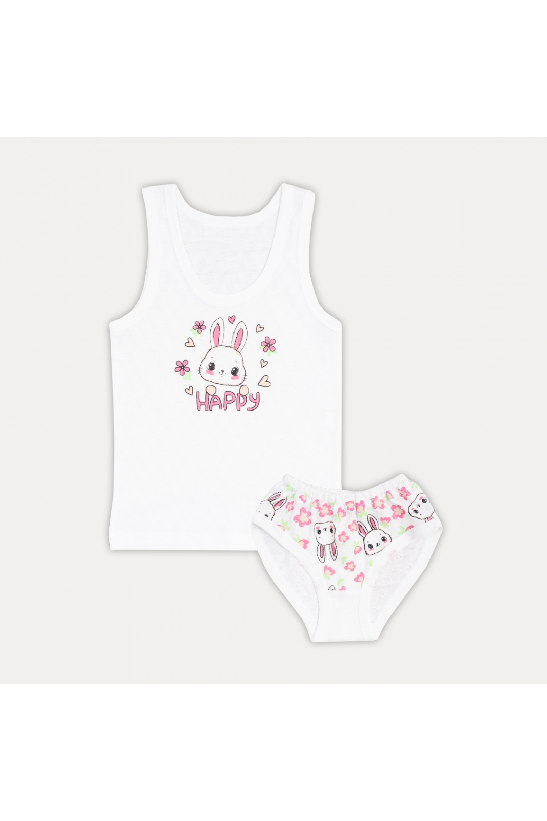 Комплект білизни  для дівчинки Зайка білий кулір