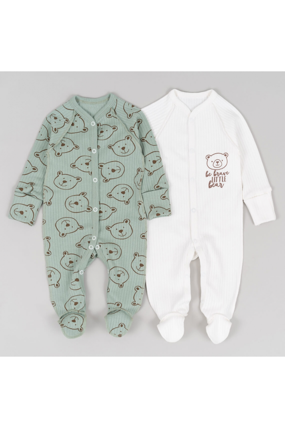 Пара сліпів  для новонароджених зелений інтерлок