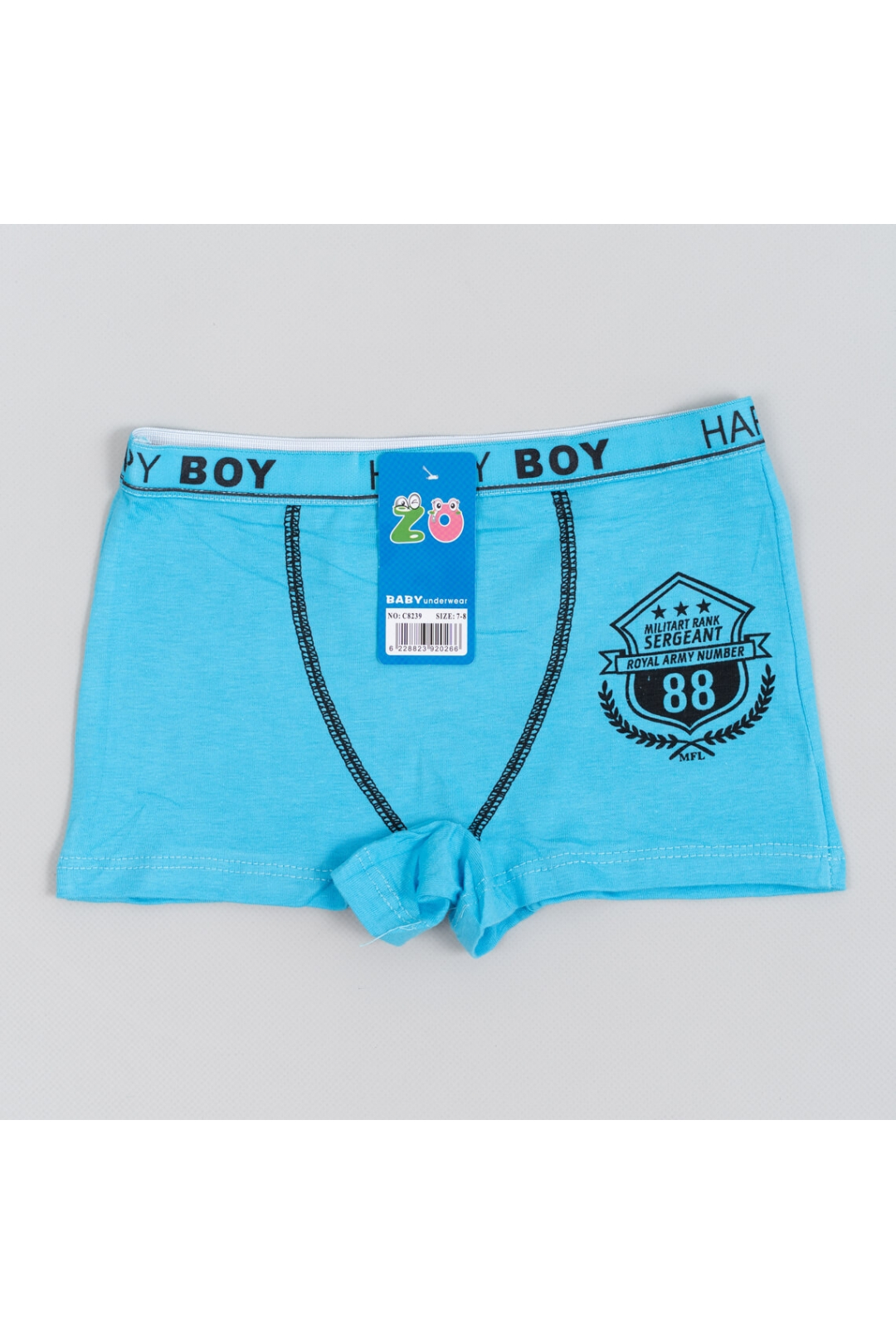 Труси боксери для хлопчика сірий стретч-кулір