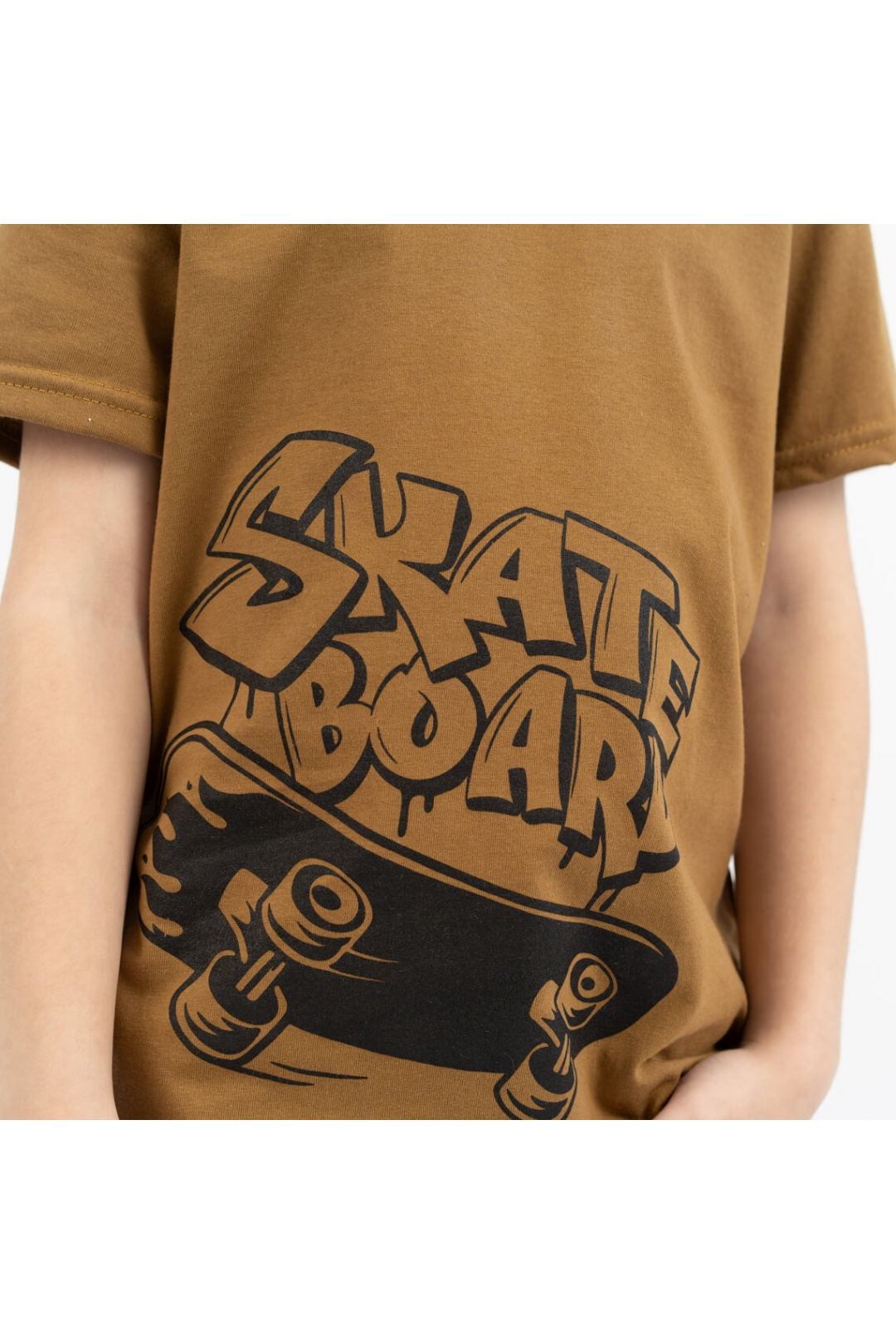 Футболка для хлопчика Скейт гірчичний кулір