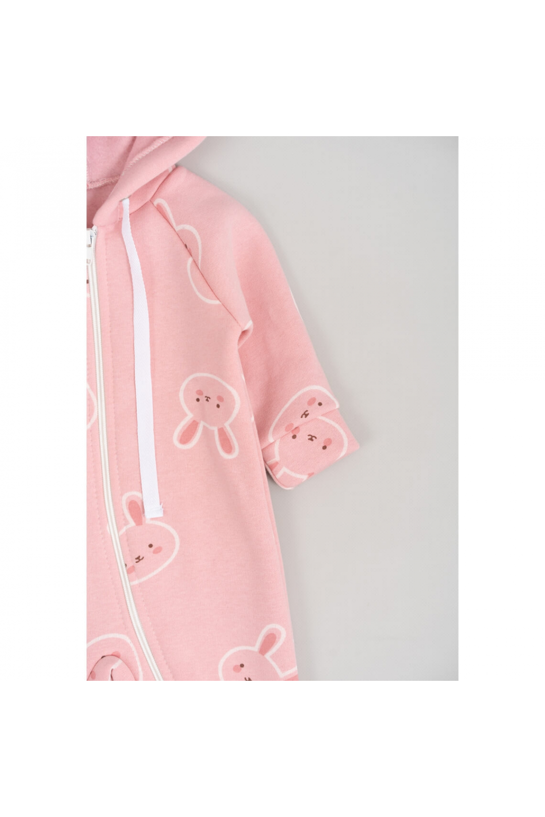 Комбінезон для малят  Рожевий Зайчики рожевий тринитка  на флісі