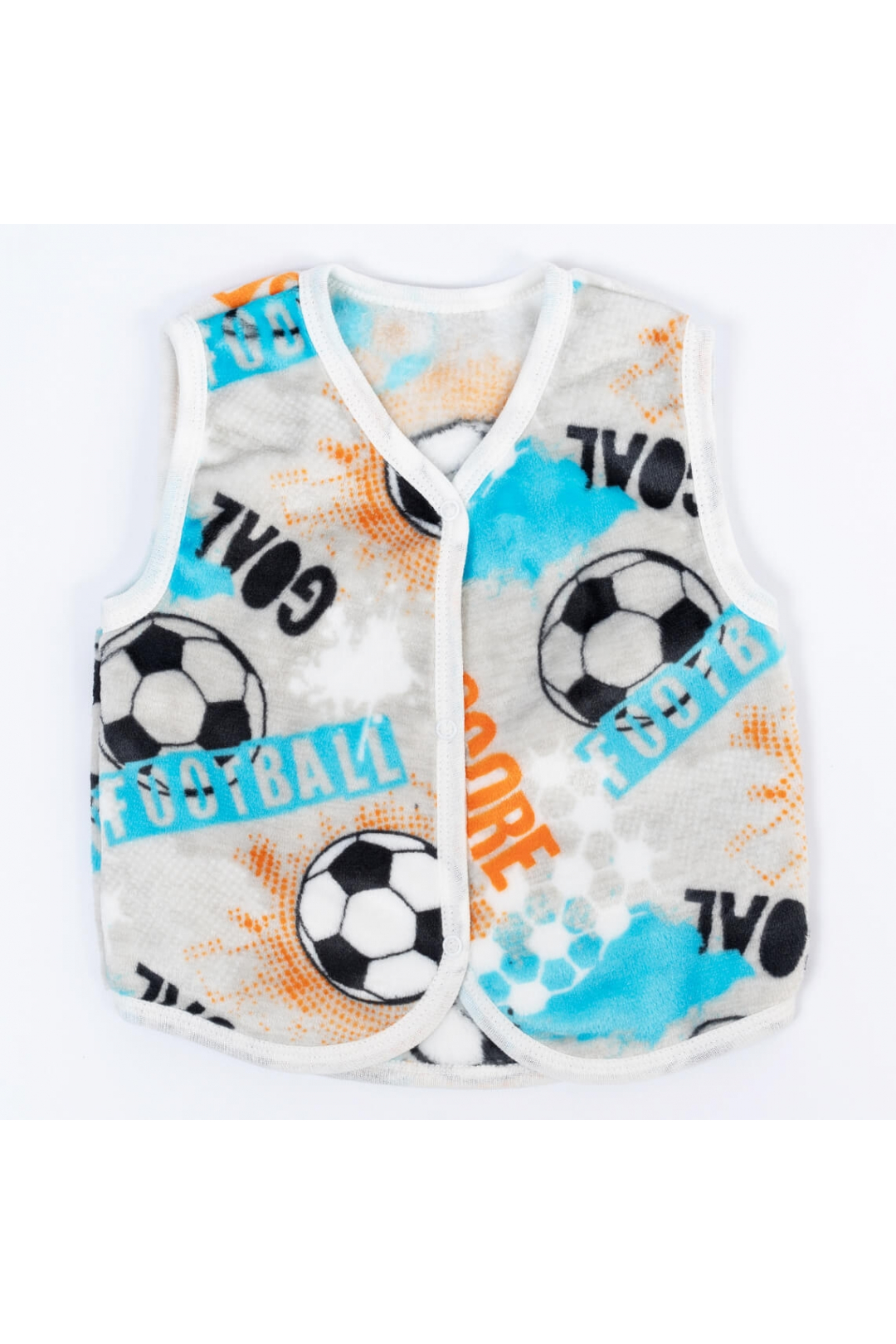 Пухнастий жилет для малят М'ячі бежевий велсофт