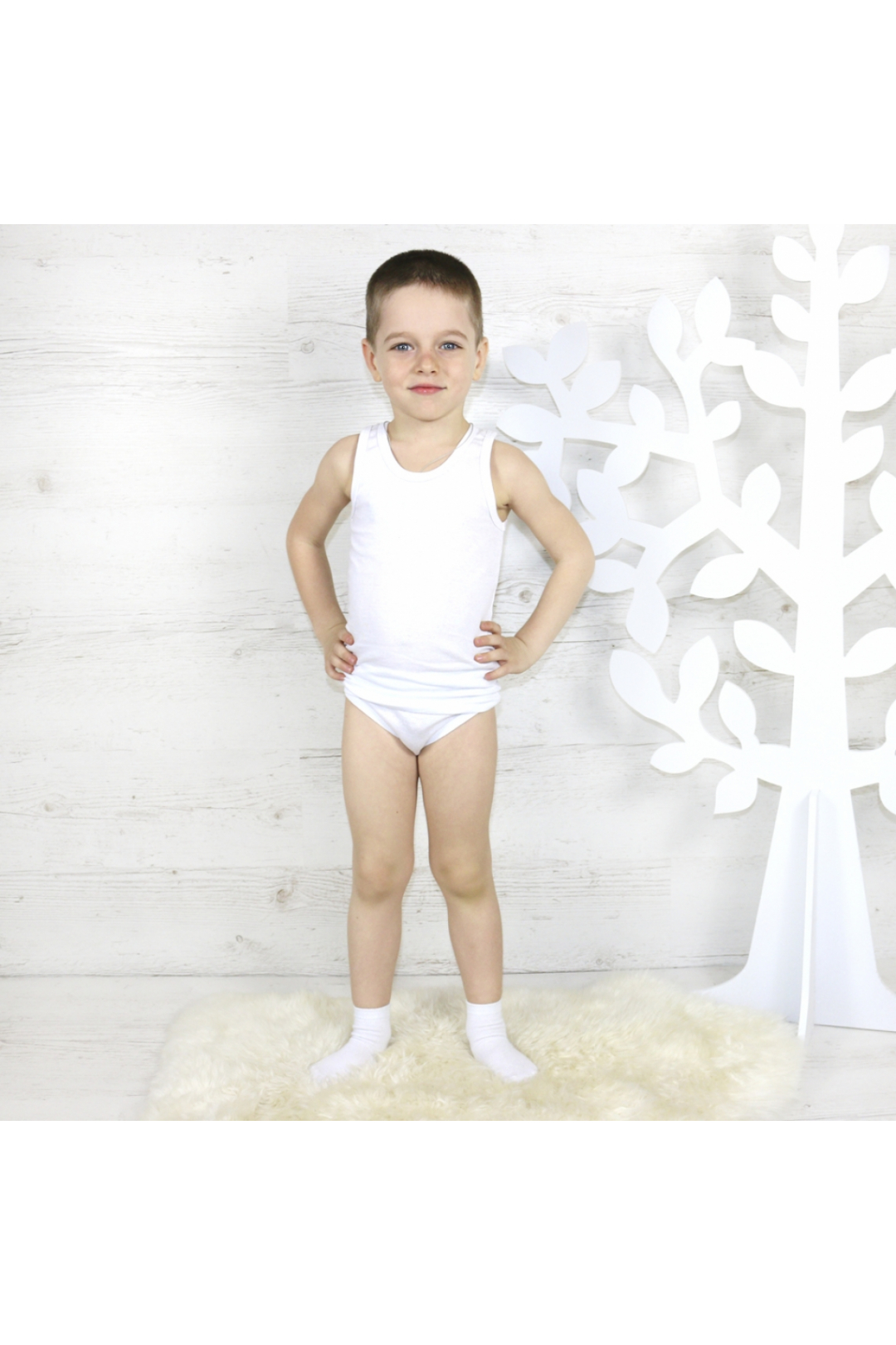 Комплект для хлопчика білий кулір