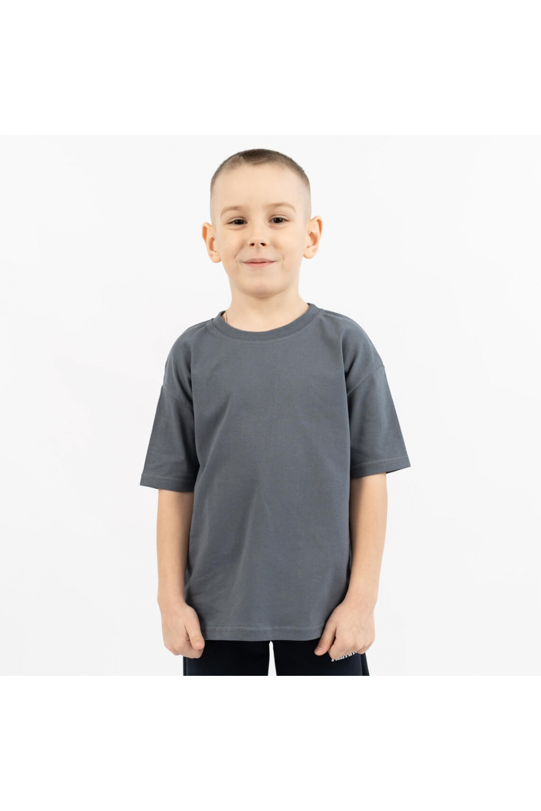 Футболка для хлопчика оверсайз графіт кулір