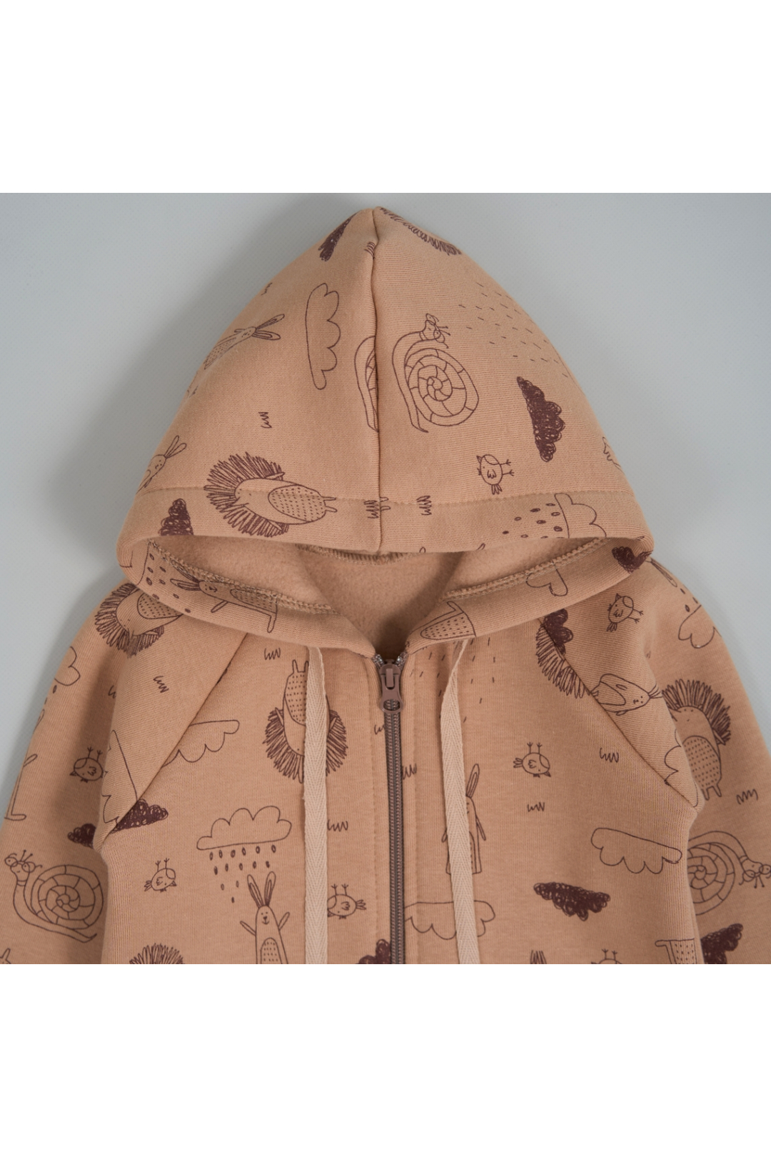 Комбінезони для новонародженних Лісові звірята карамель тринитка на флісі