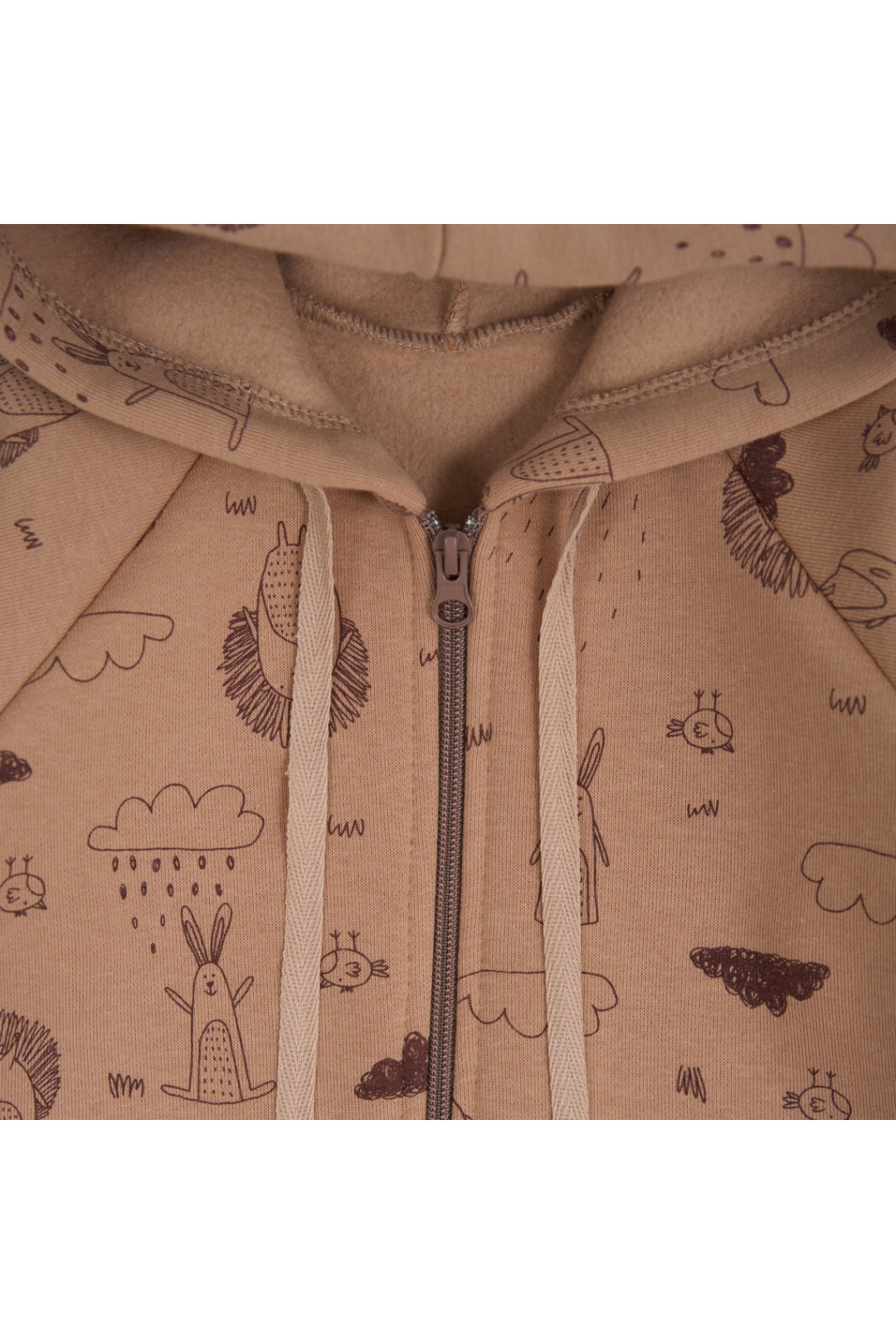 Комбінезони для новонародженних Лісові звірята карамель тринитка на флісі