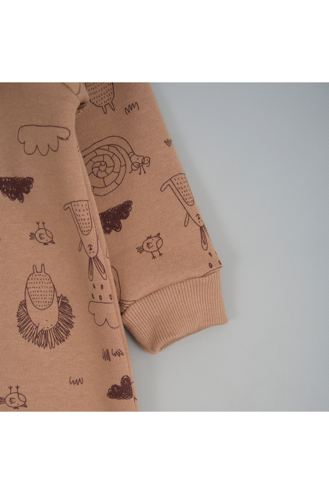 Комбінезони для новонародженних Лісові звірята карамель тринитка на флісі