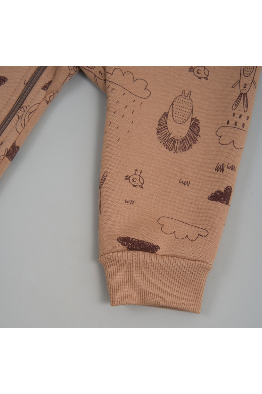 Комбінезони для новонародженних Лісові звірята карамель тринитка на флісі