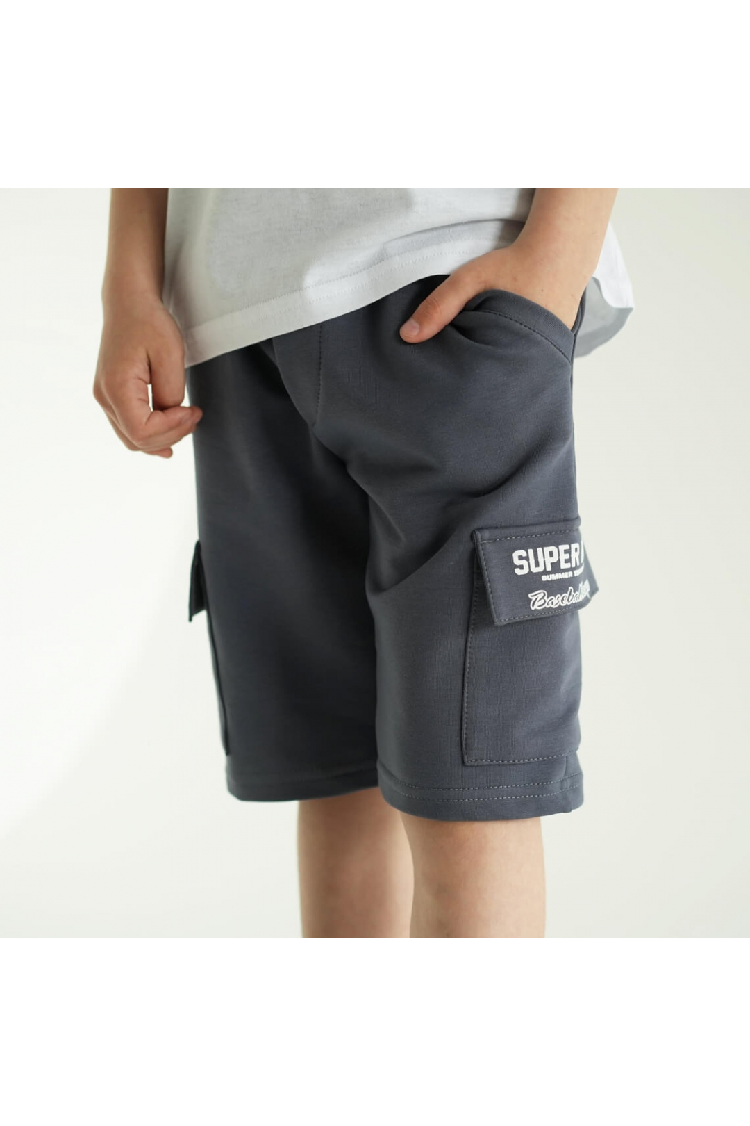 Шорти для хлопчика графіт двонитка