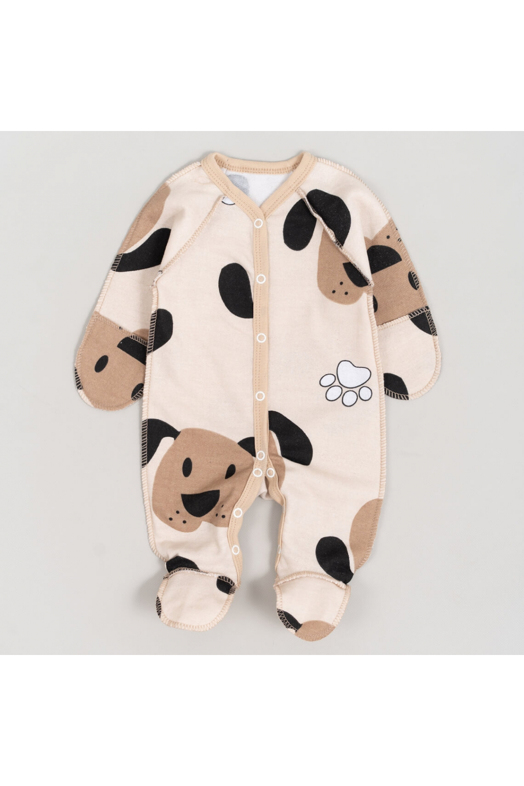 Сліп для новонароджених Песики бежевий начіс (футер)